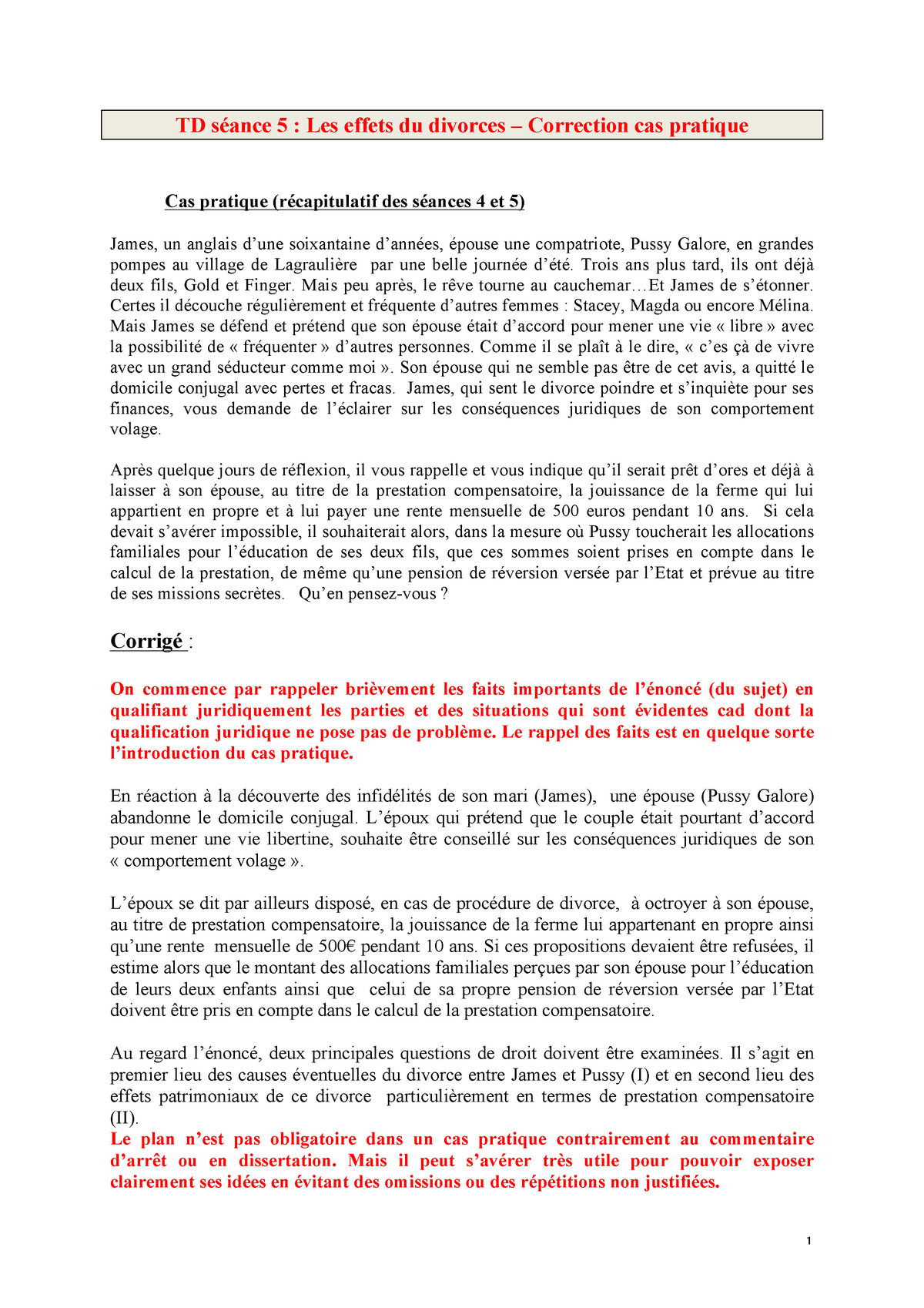 Exemple De Cas Pratique Corrigé En Droit Civil L1 ...