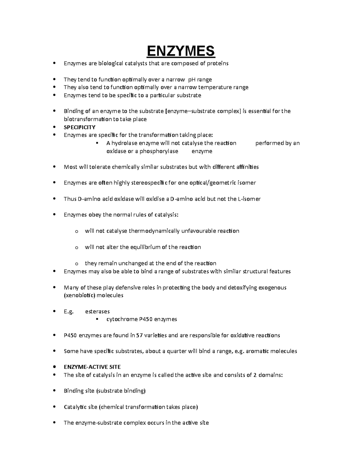 Enzymes - Drug Design and Medicine Development lecture notes tb2 ...