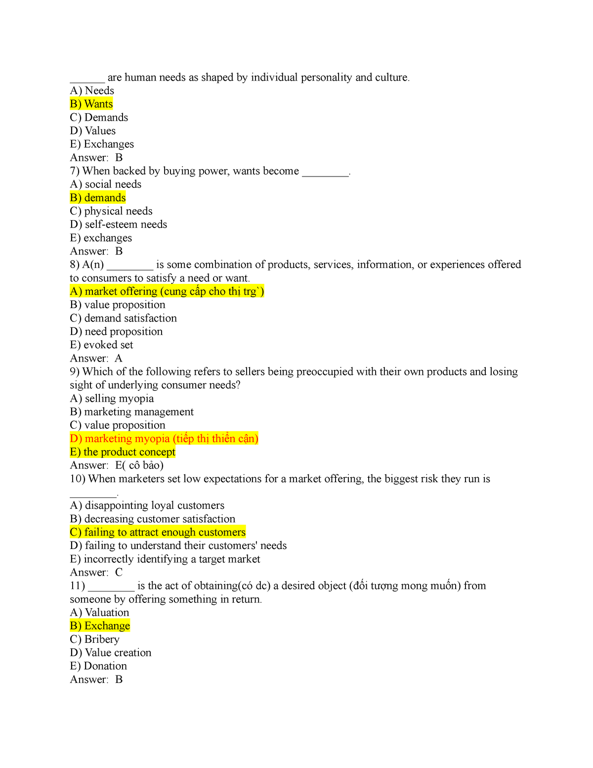 MKT Chapter 1 - ______ Are Human Needs As Shaped By Individual ...