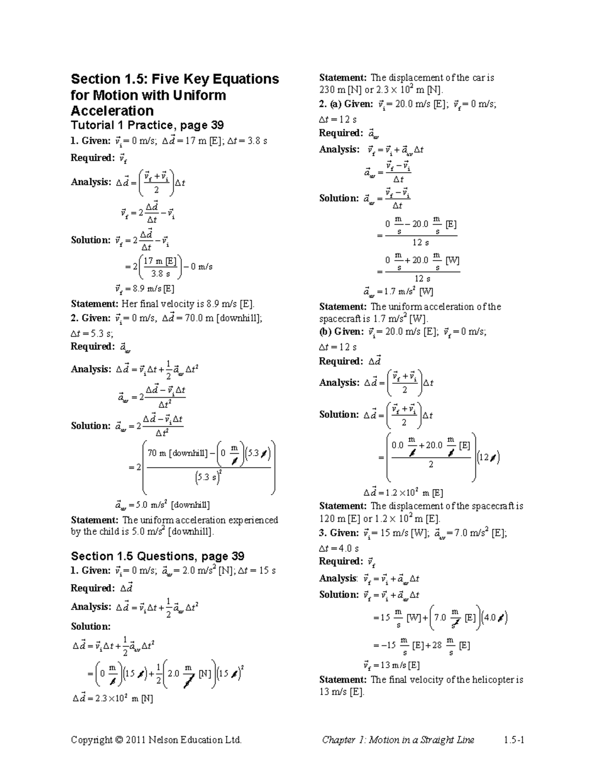 nelson physics 11 page 235 answers