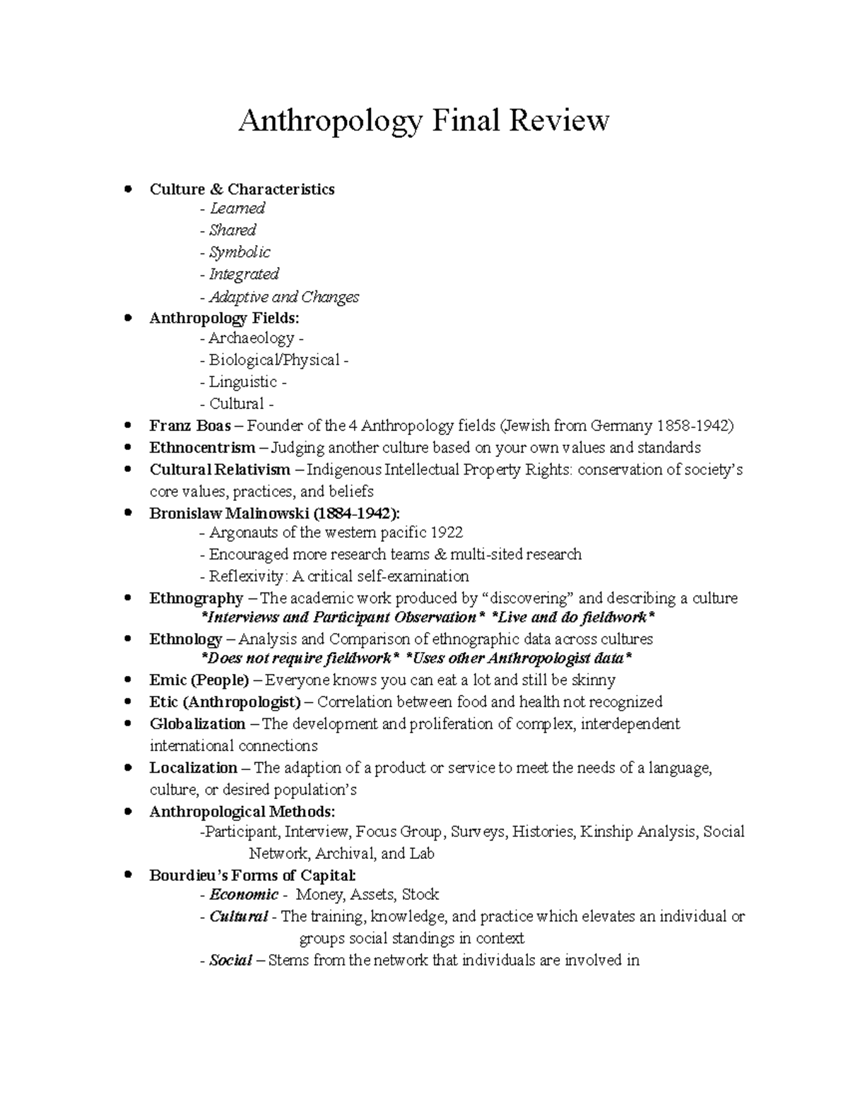 case study for anthropology