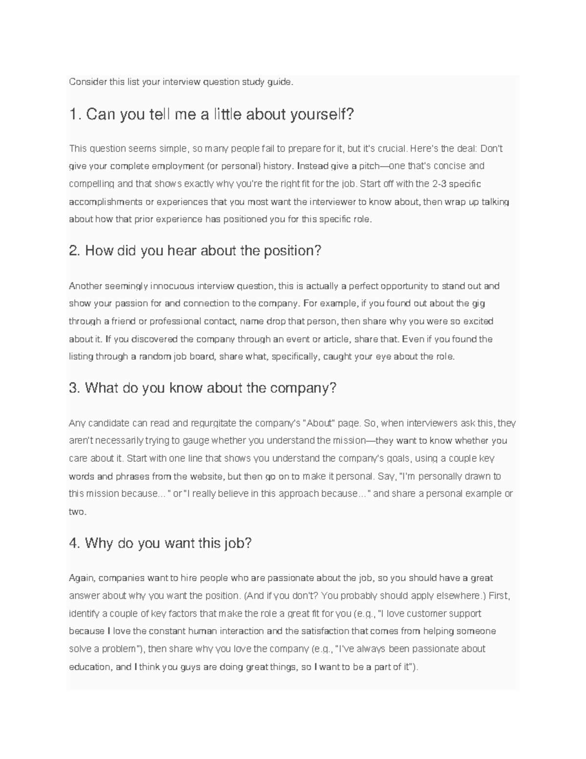 4 6007936837899782701 - Consider this list your interview question ...