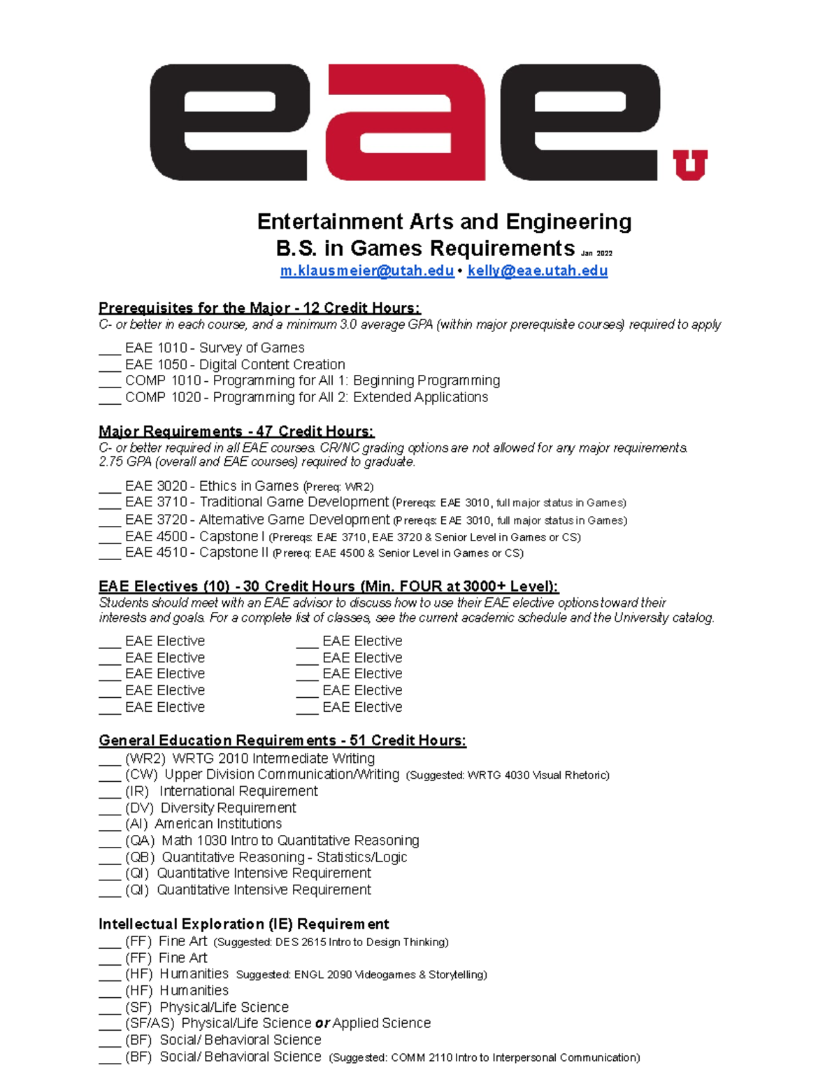BS Games requirements sheet 2022 1 Entertainment Arts and Engineering