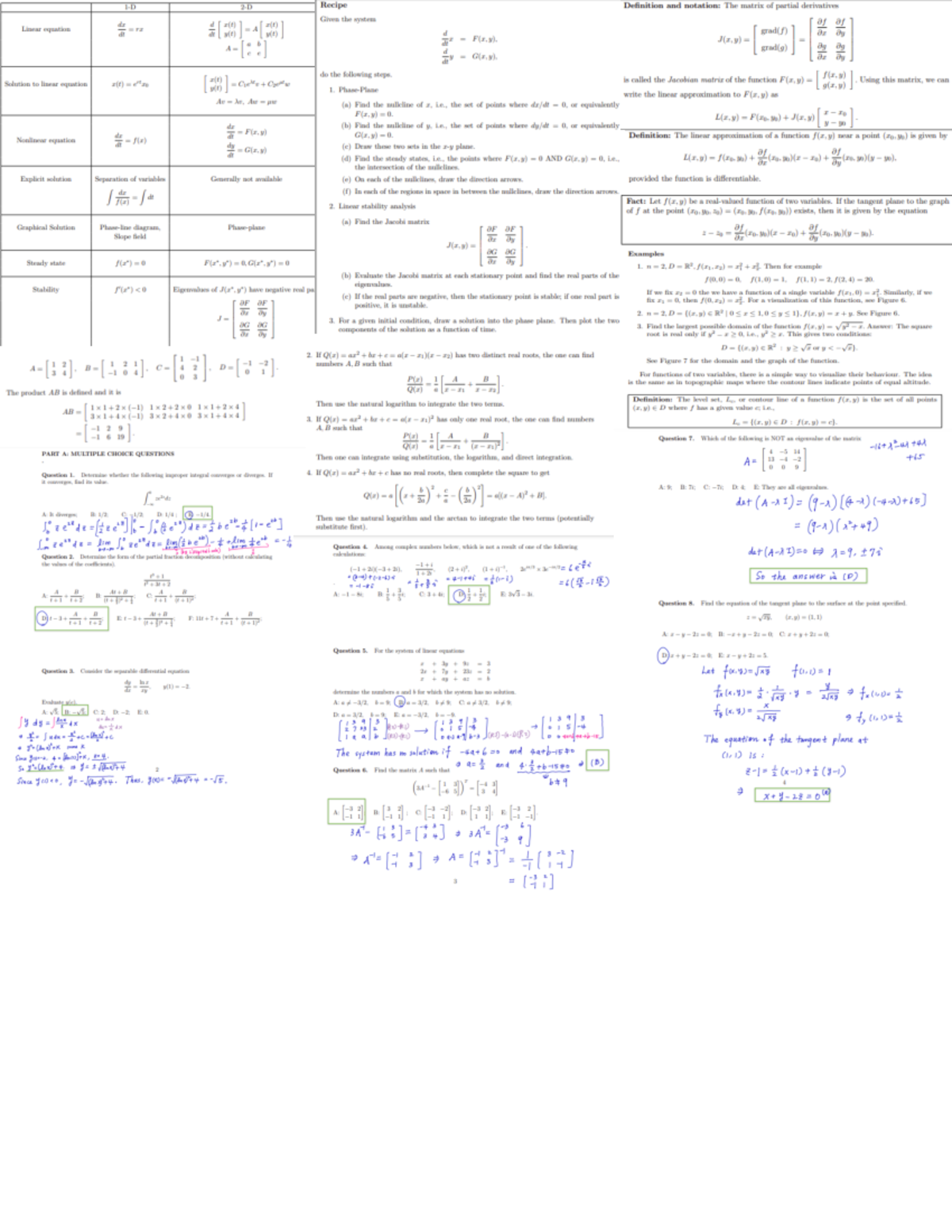 MAT1332 - Final cheat sheet - MAT1332 - Studocu