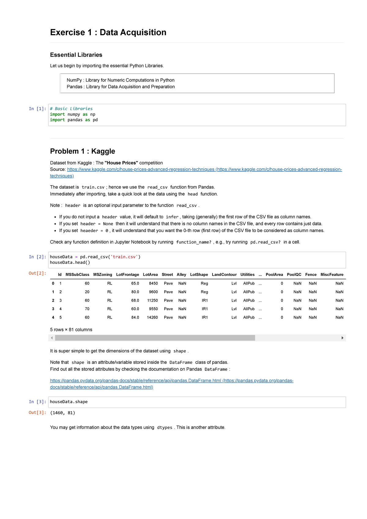 Exercise 1 Solution - Jupyter Notebook - Exercise 1 : Data Acquisition ...