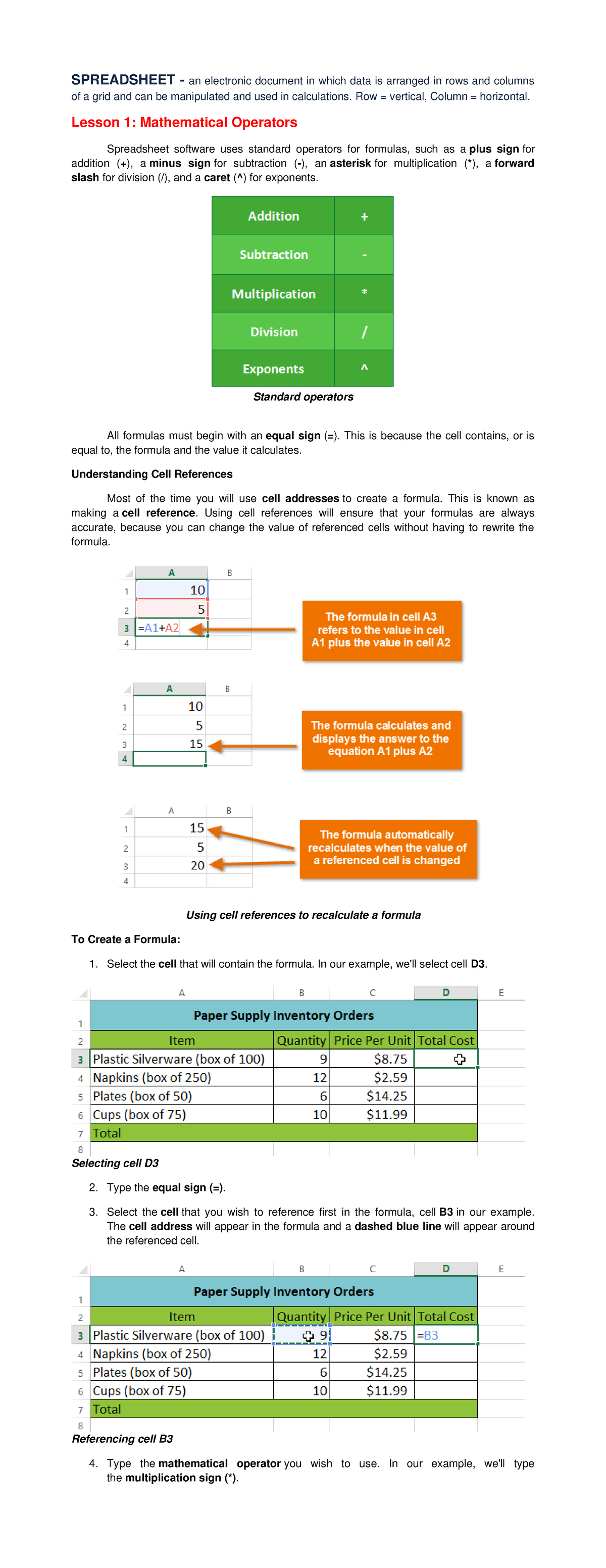 1-Spreadsheet Basics1-Spreadsheet Basics1-Spreadsheet Basics1 ...