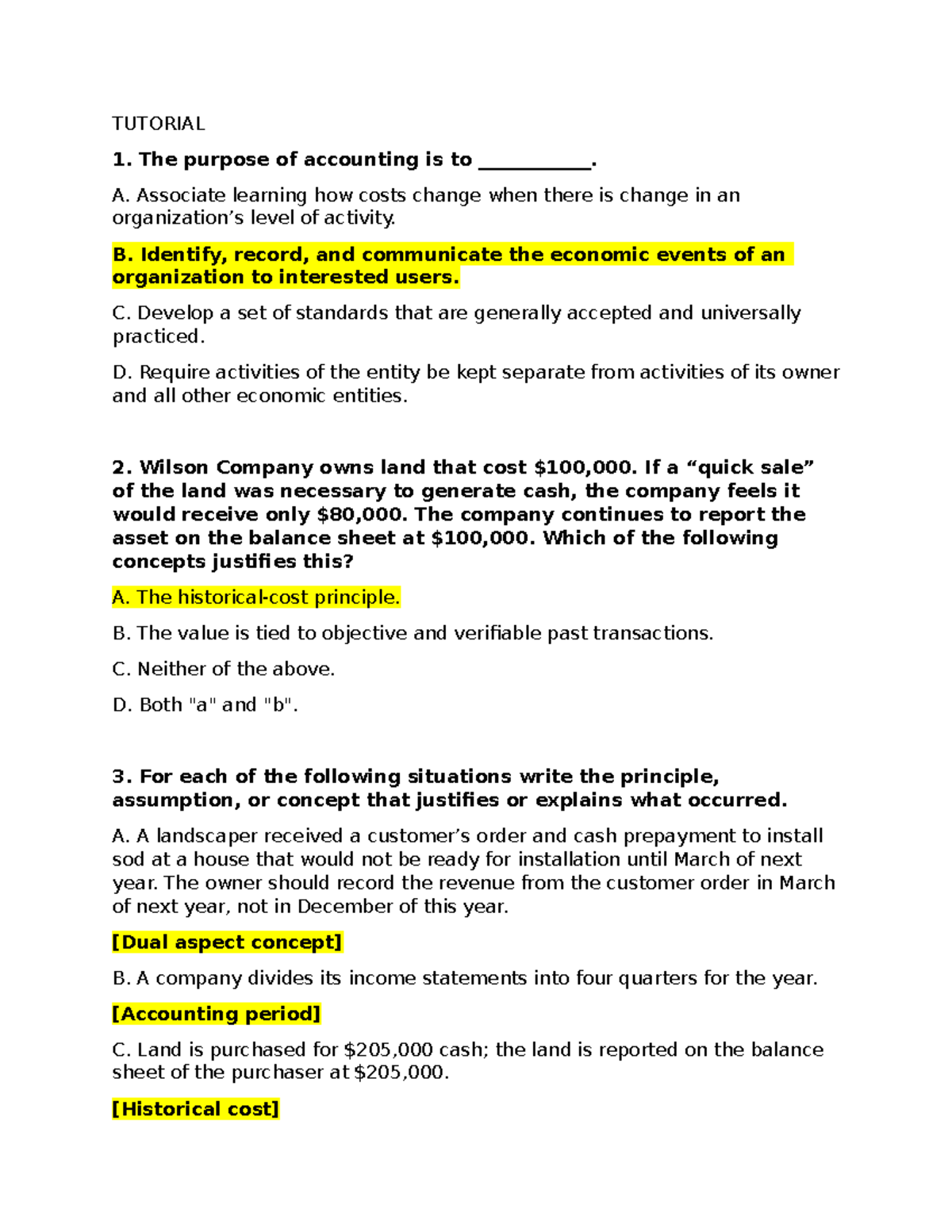 Tutorial 2 - NOTES - TUTORIAL The purpose of accounting is to ...
