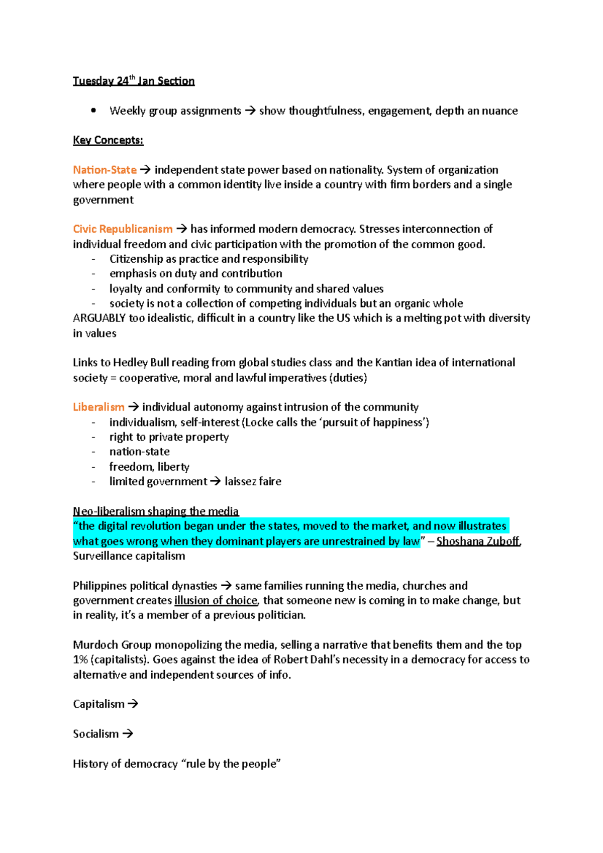 Tuesday 24th Jan Section - Tuesday 24th Jan Section Weekly group ...