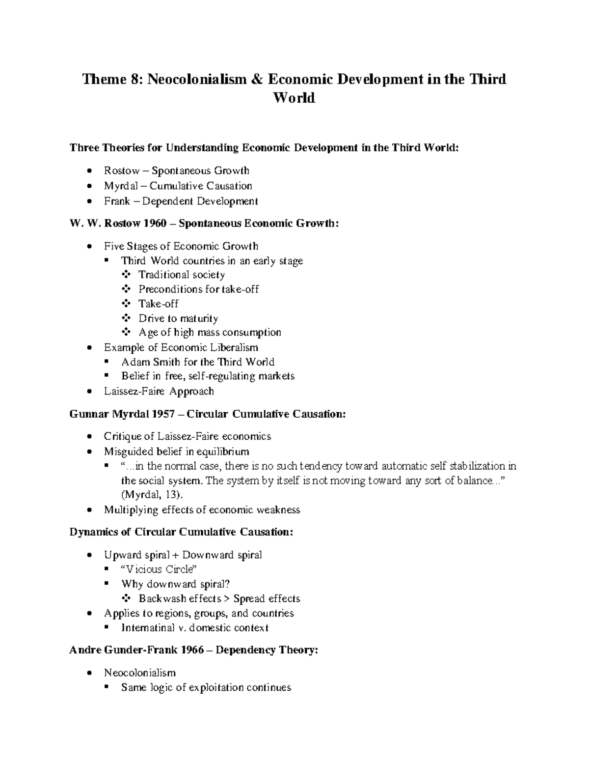 Neocolonialism and Economic Development in the Third World - Theme 8 ...