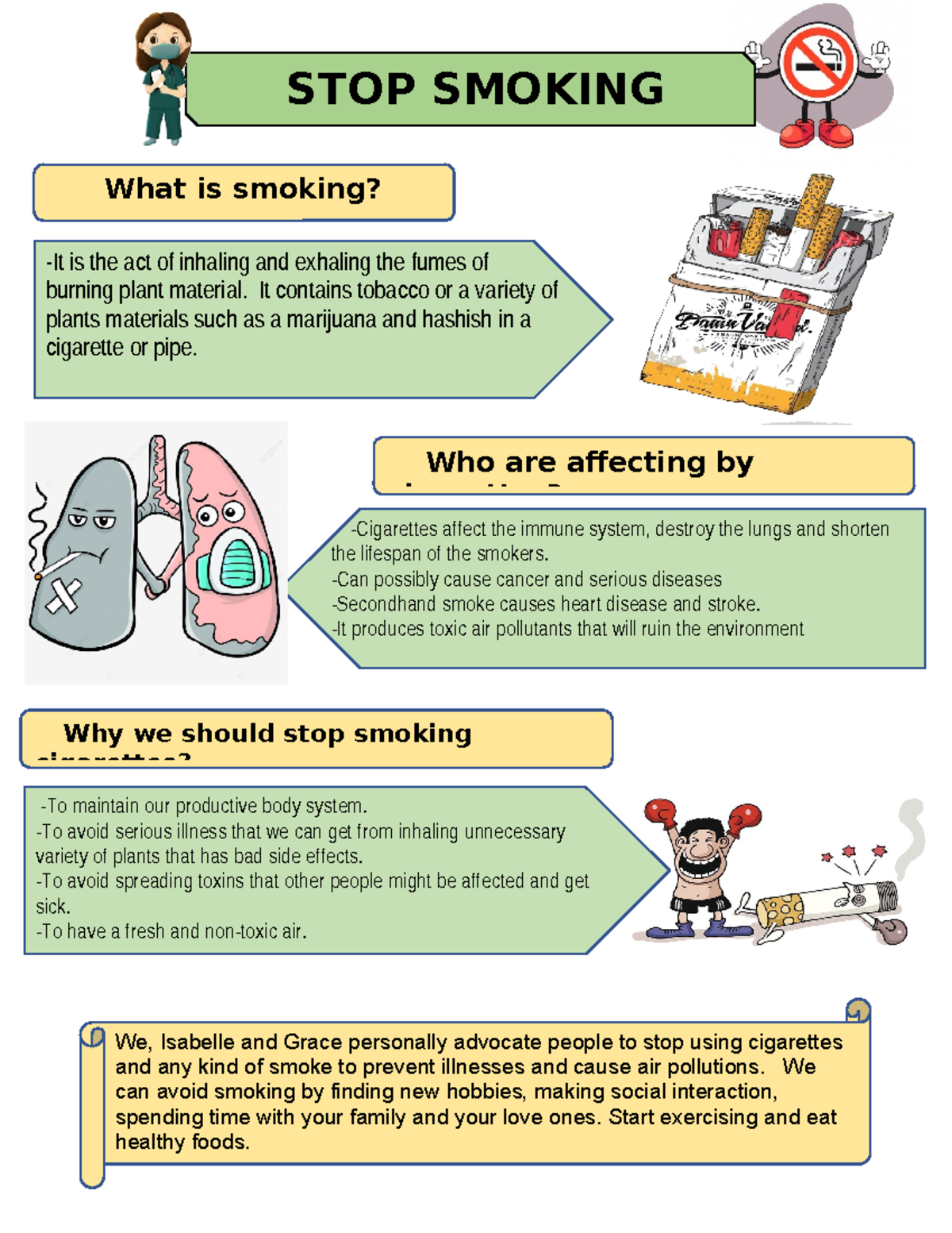 Isayandgrace - documents - STOP SMOKING What is smoking? -It is the act ...