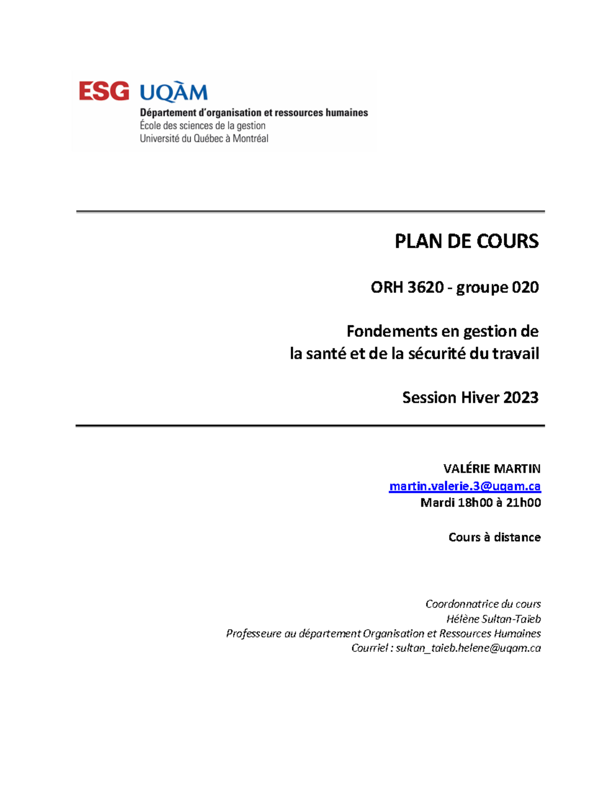 Plan de cours ORH3620-020 AUT 2023 - PLAN DE COURS ORH 3620 ‐ groupe ...