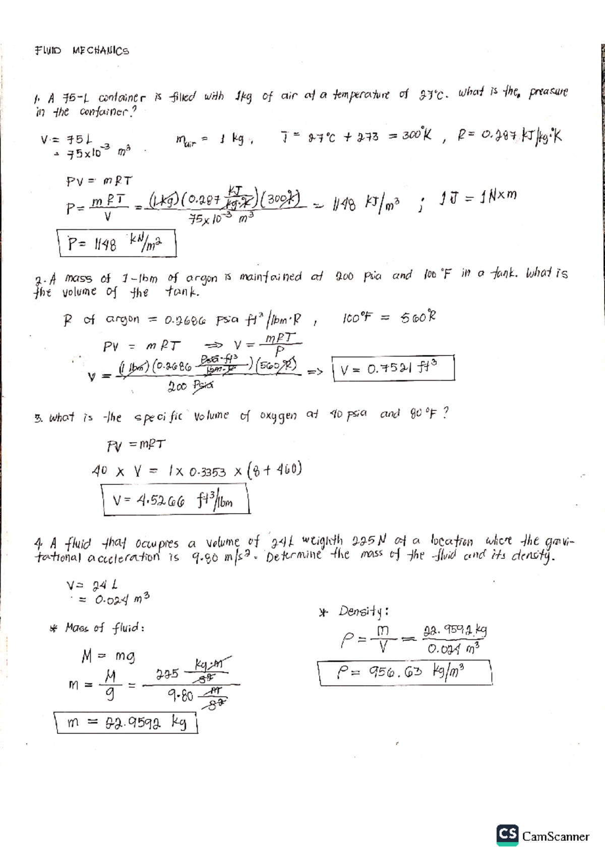 Fluid Dynamics Module 2 Ps A - Fluid Mechanics - Camscanner - Studocu