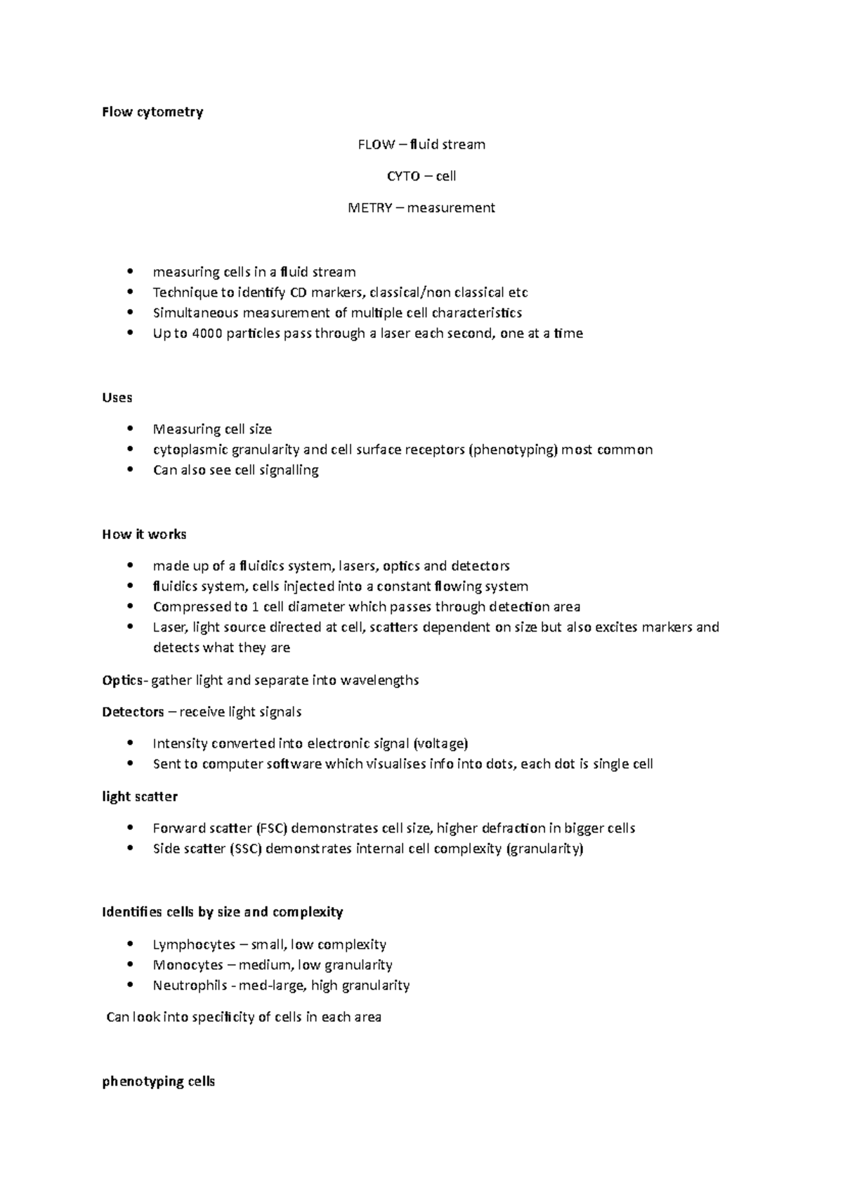 Flow Cytometry Overview - Flow cytometry FLOW – fluid stream CYTO ...