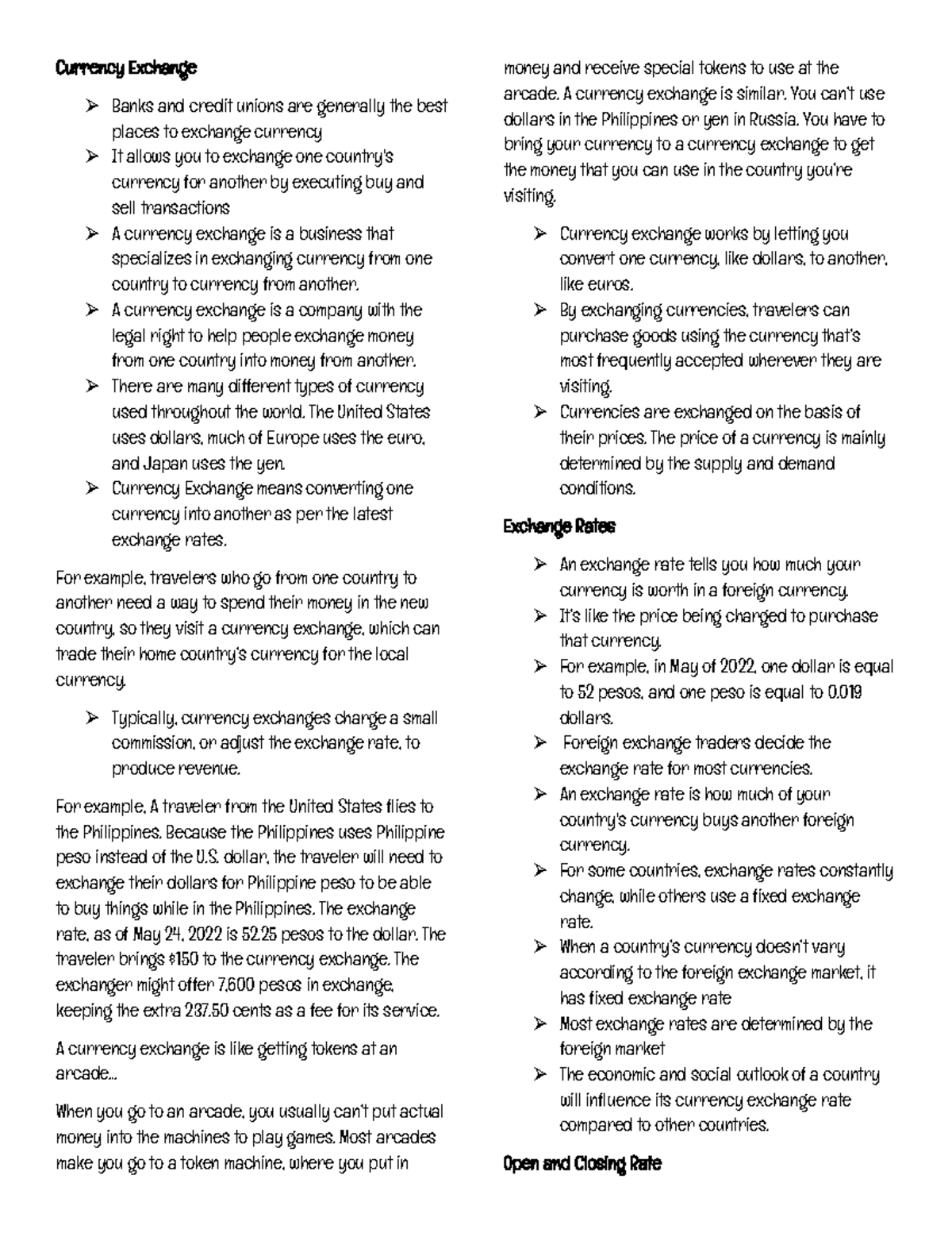 Currency Exchange Policy Currency Exchange Banks and