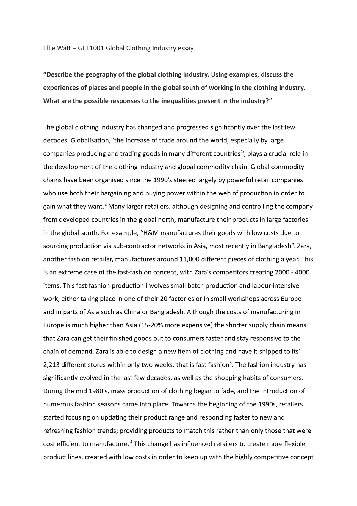 the fashion industry essay