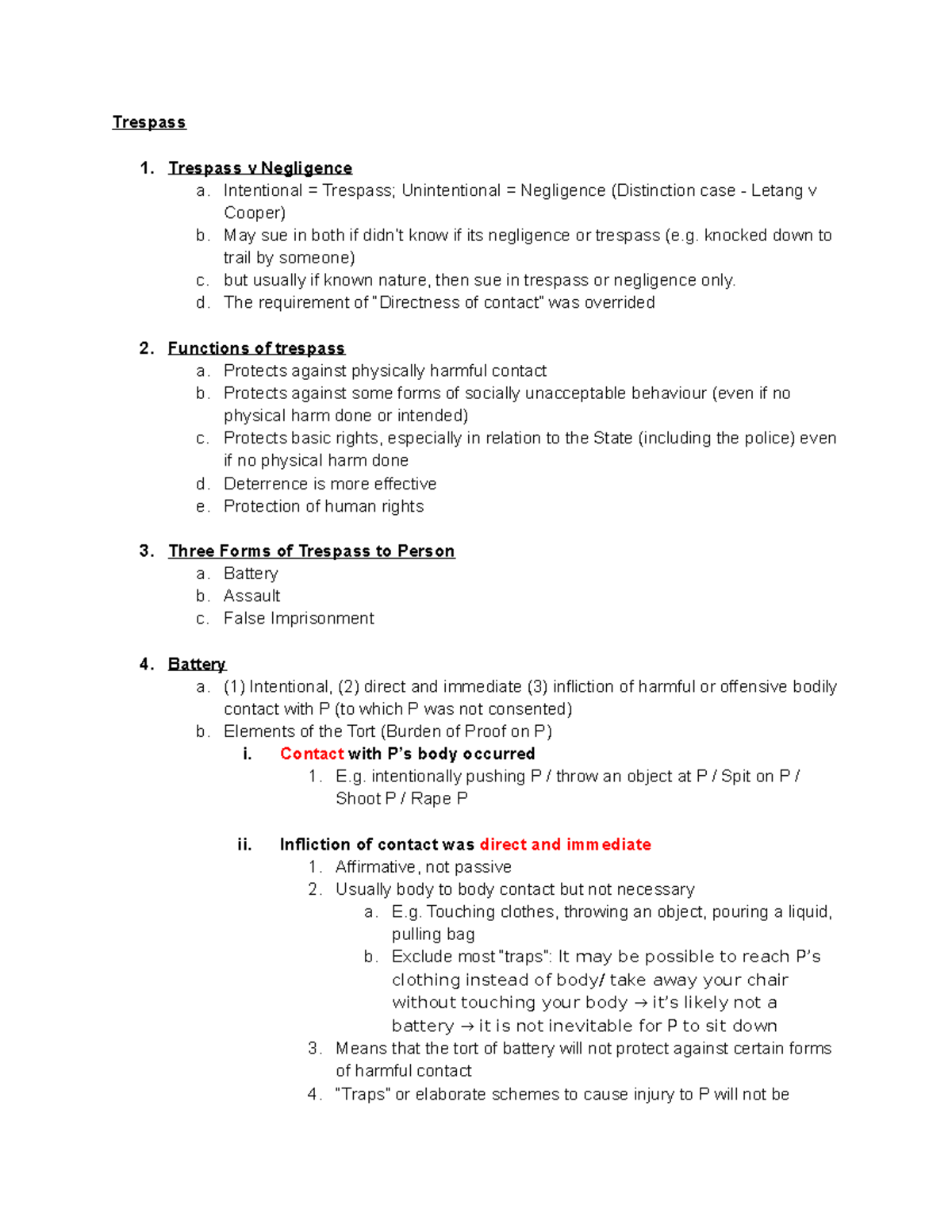 case study on trespass to goods