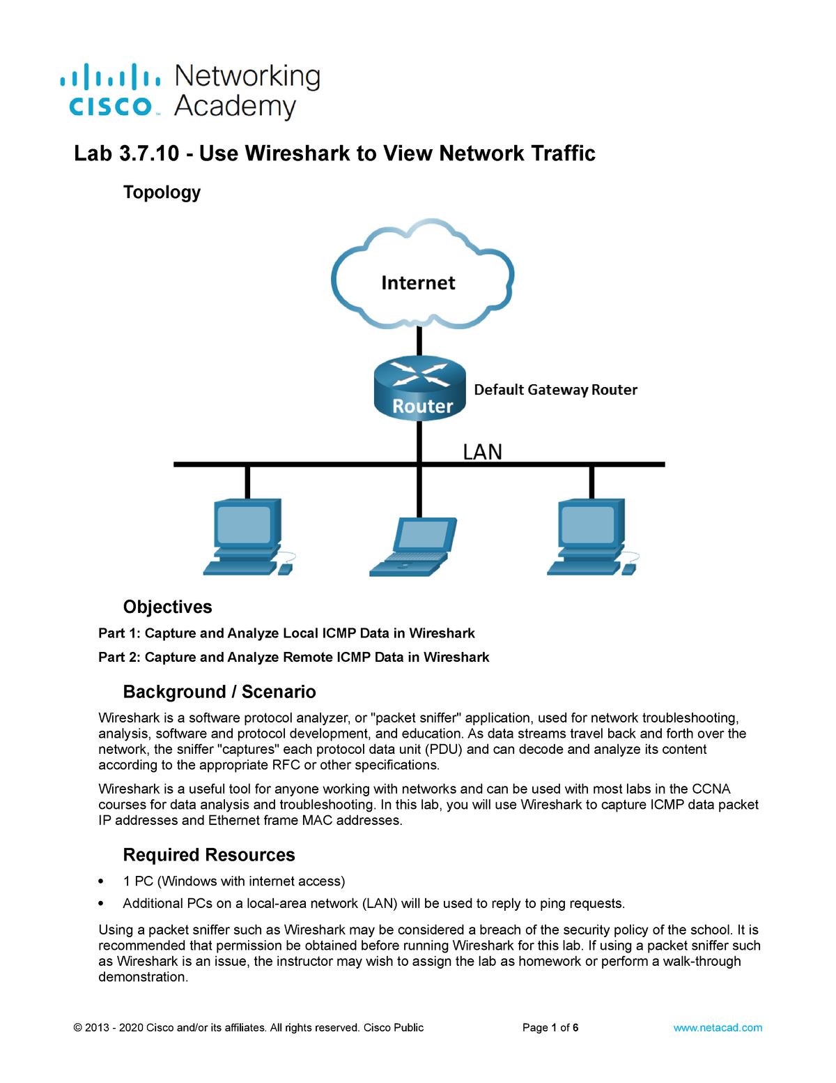 using wireshark to view network traffic