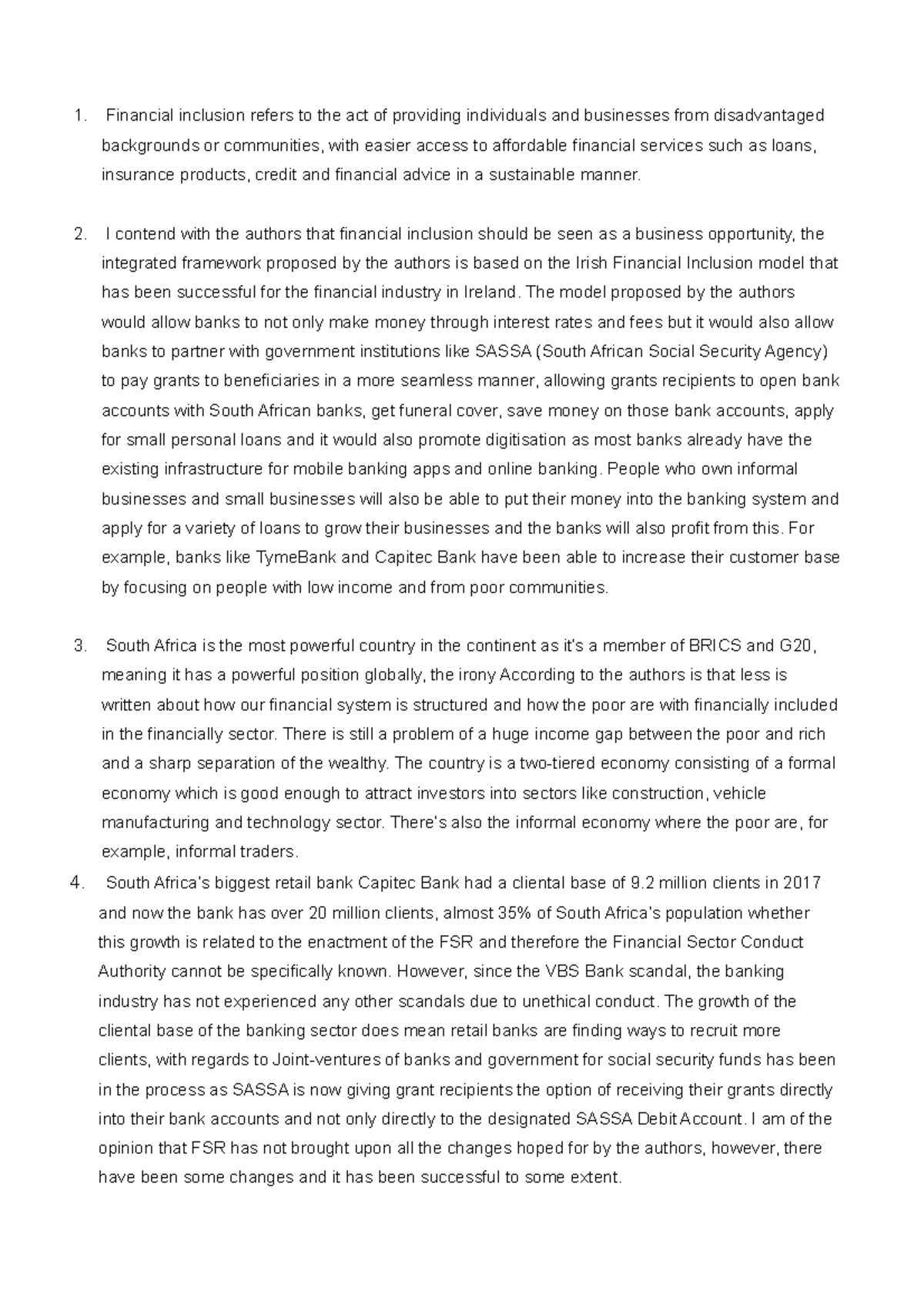 Text Analysis_2nd SM - 1. Financial inclusion refers to the act of ...