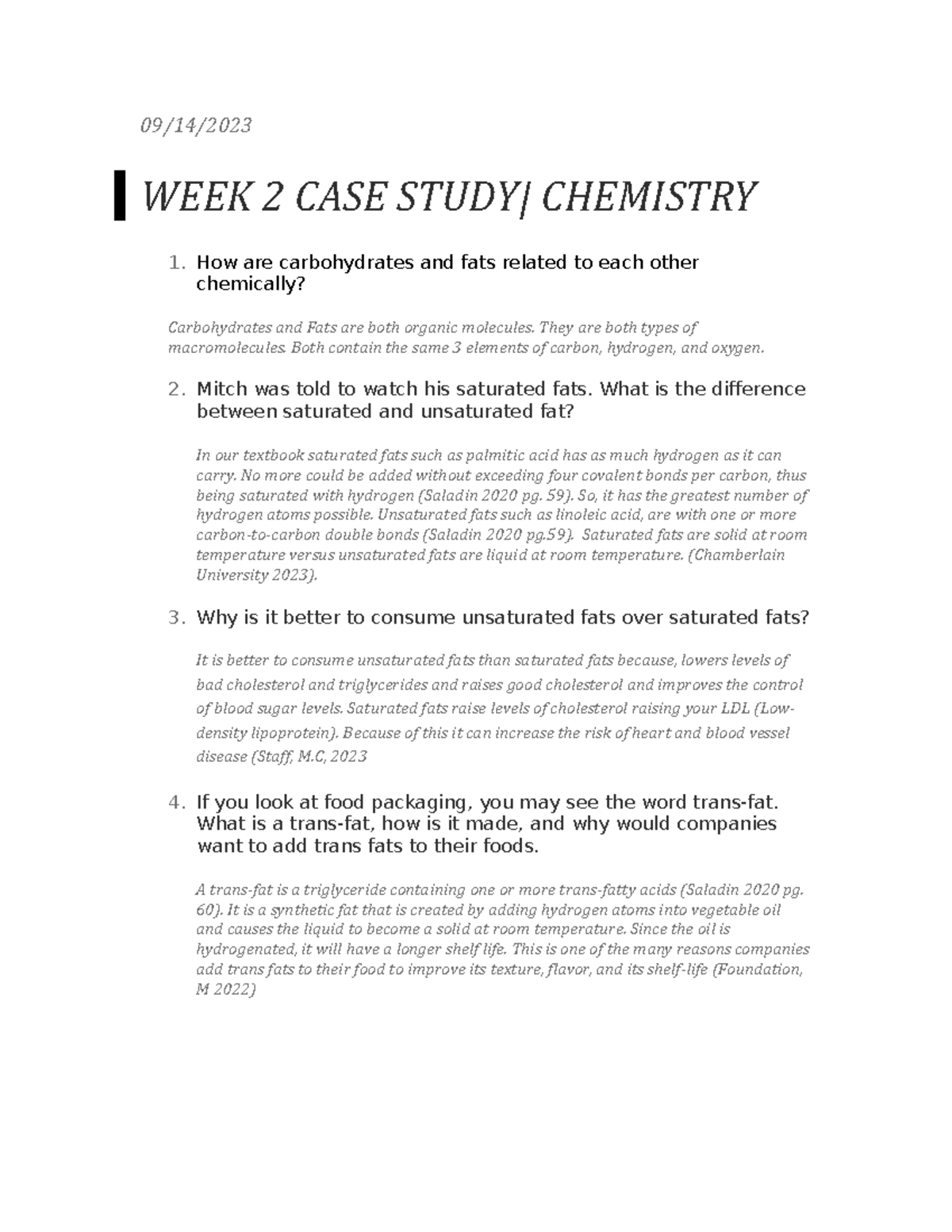 Week 2- Case Study Chemistry - 09/14/ WEEK 2 CASE STUDY| CHEMISTRY 1 ...