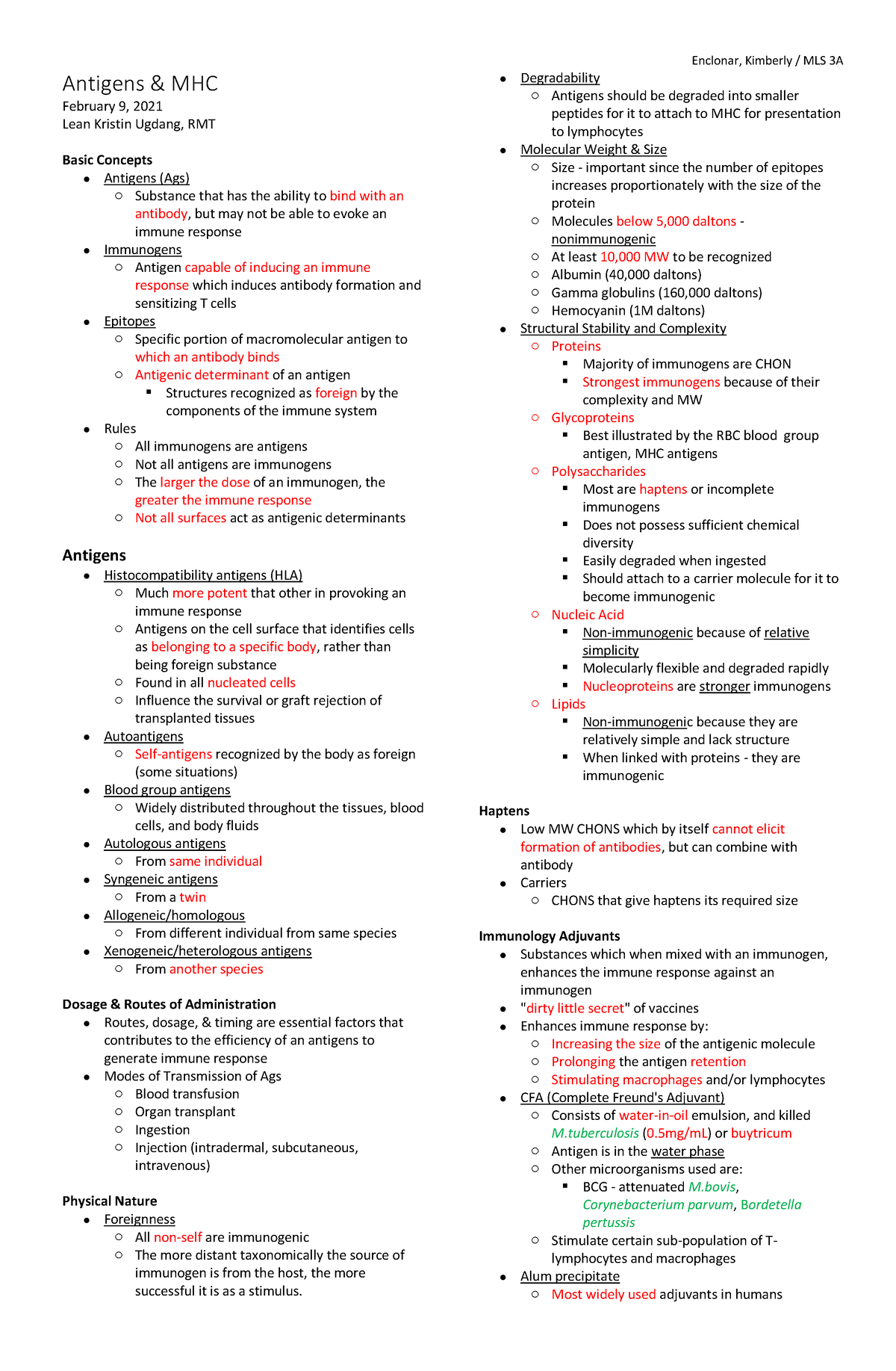 8 Antigens & MHCASYEAHDSJADHASJFHASIFH DHIASDOAS AOSJOASJ ...