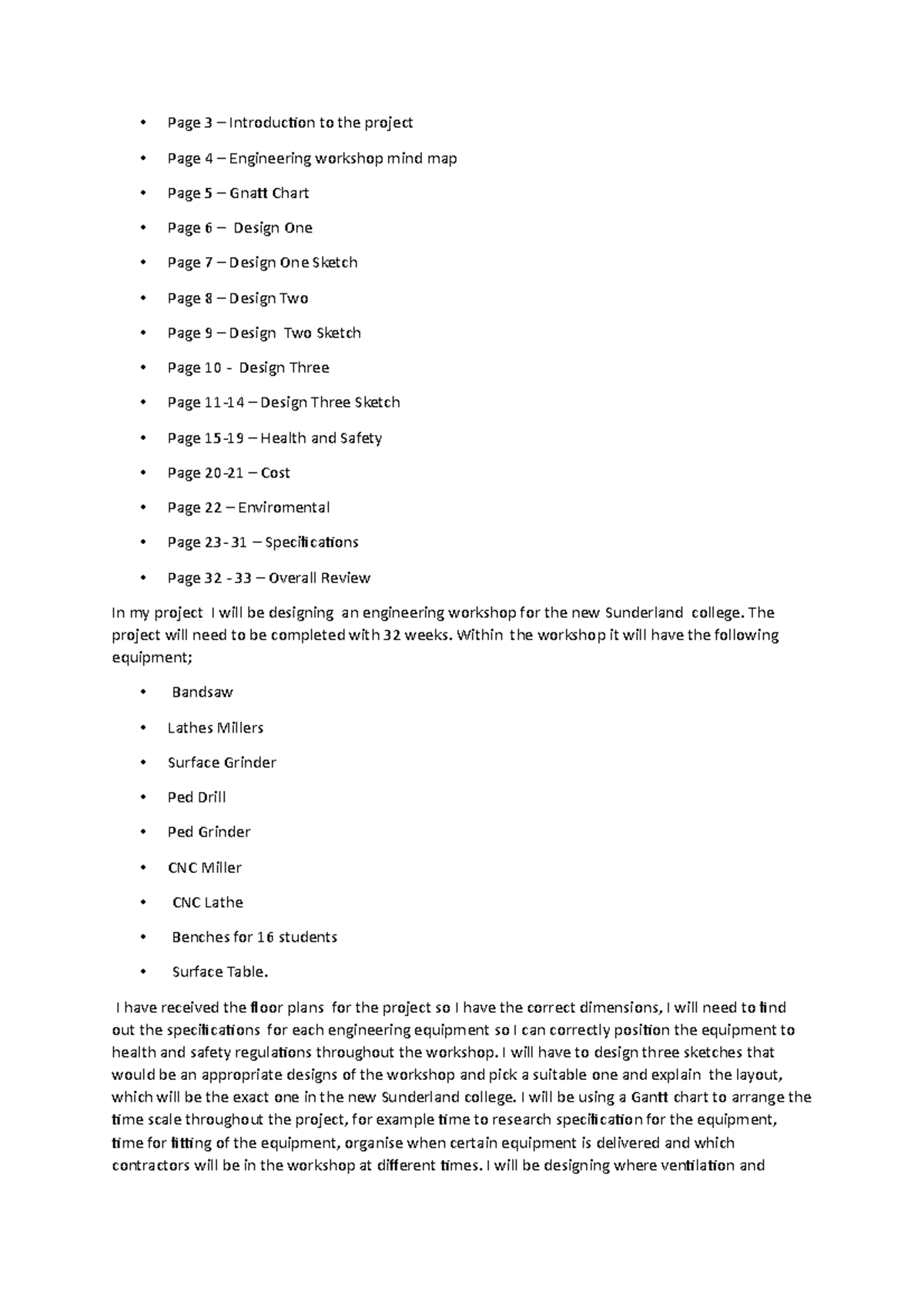 Dissertation work 5 - N/a - Page 3 – Introduction to the project Page 4 ...