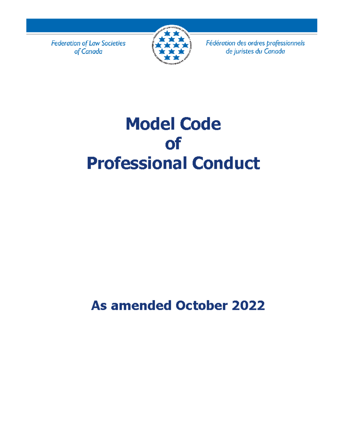 Model Code Oct 2022 - i Model Code of Professional Conduct As amended ...