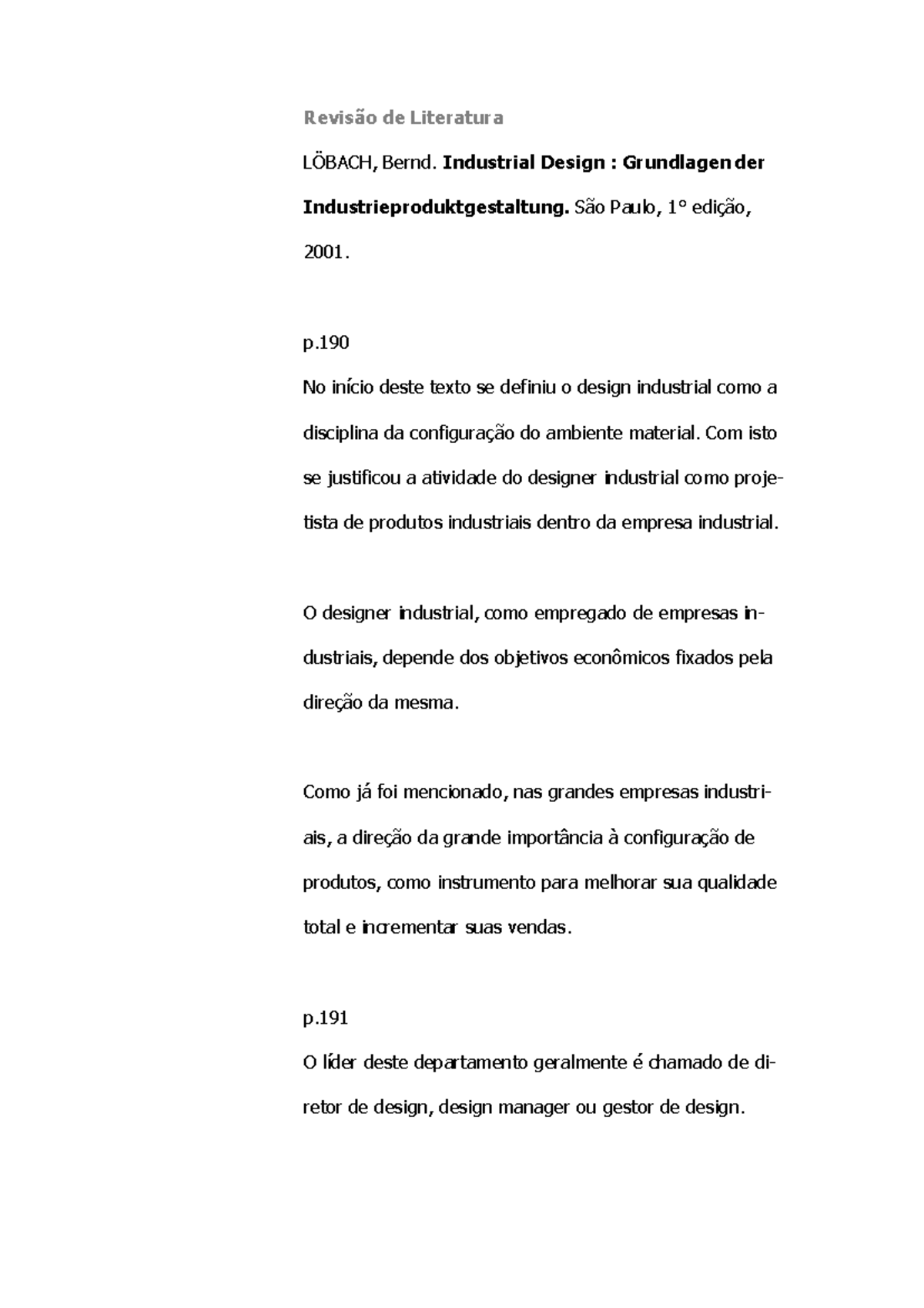 Redaçao compilatoria industrial design Lobach - Revisão de Literatura ...