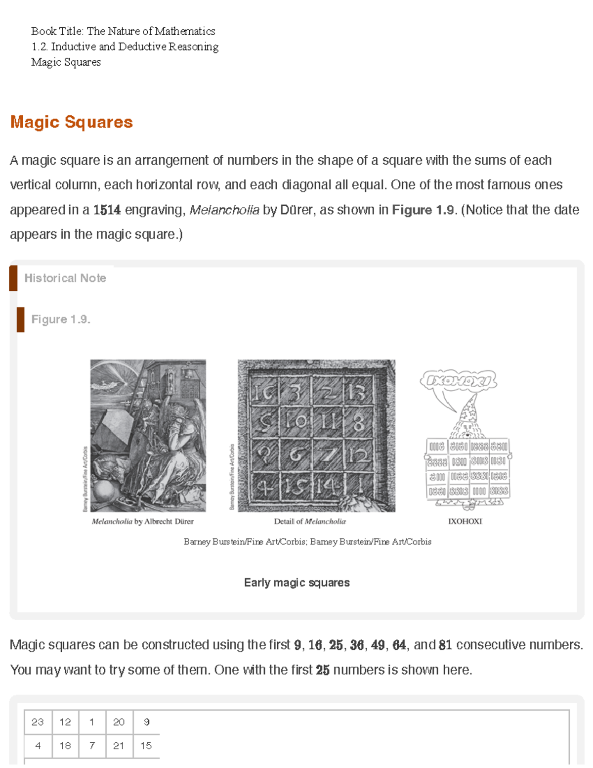 Ebooks Cengage e Reader 6 Magic Squares A magic square is an