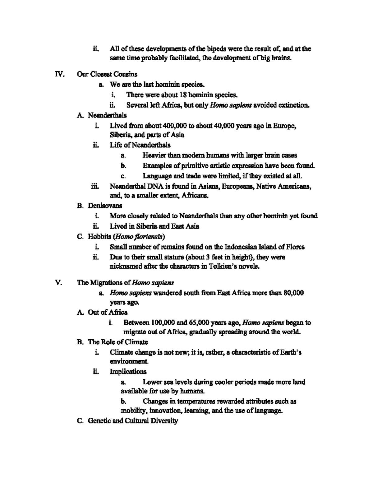 Ch01-outline-4 - Dr. Han - ii. All of these developments of the bipeds ...