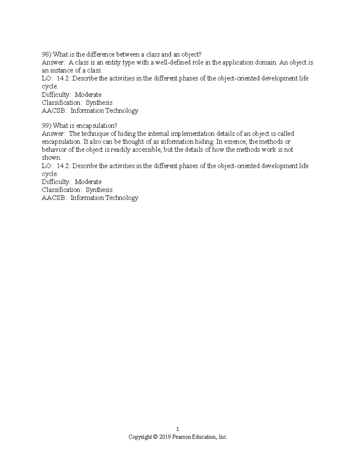 Chapter 14 Essay - What is the difference between a class and an object ...