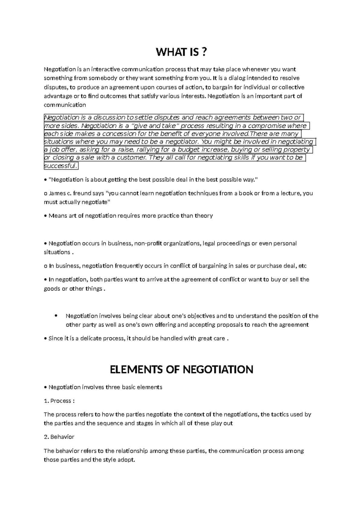 Negotition Presentation - WHAT IS? Negotiation is an interactive ...