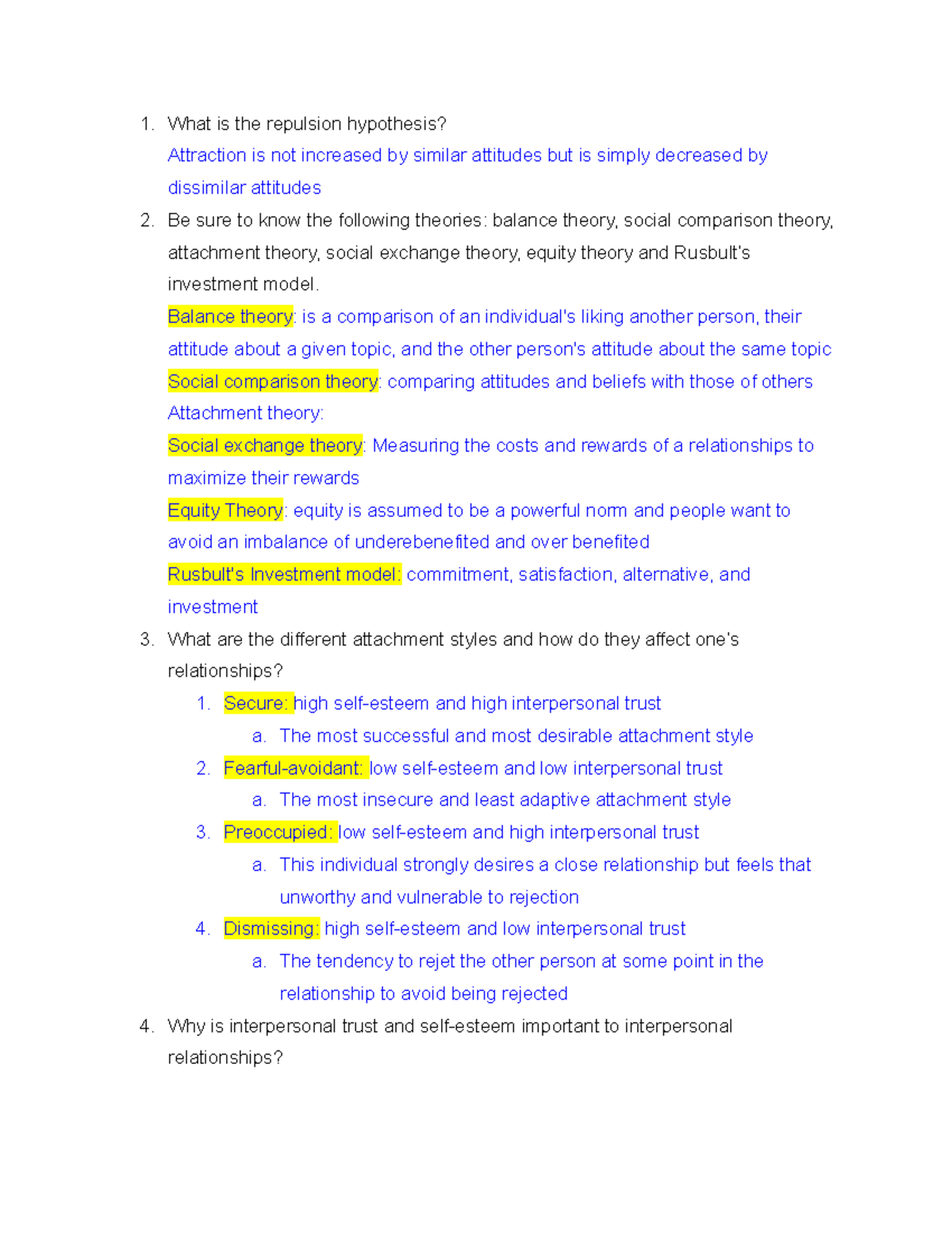 repulsion hypothesis definition quizlet