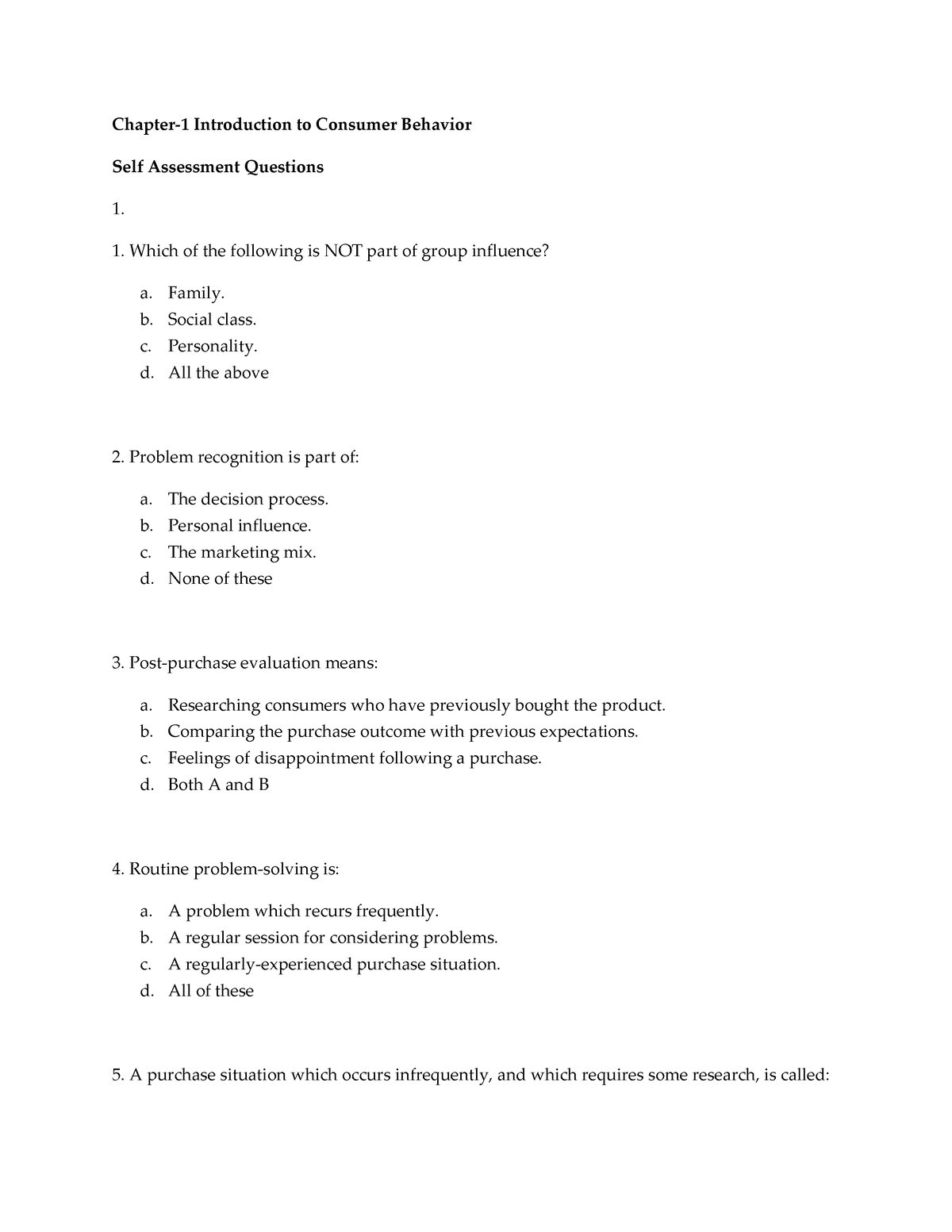 Consumer Behavior Chapter 1 - Mba - SPPU - Studocu