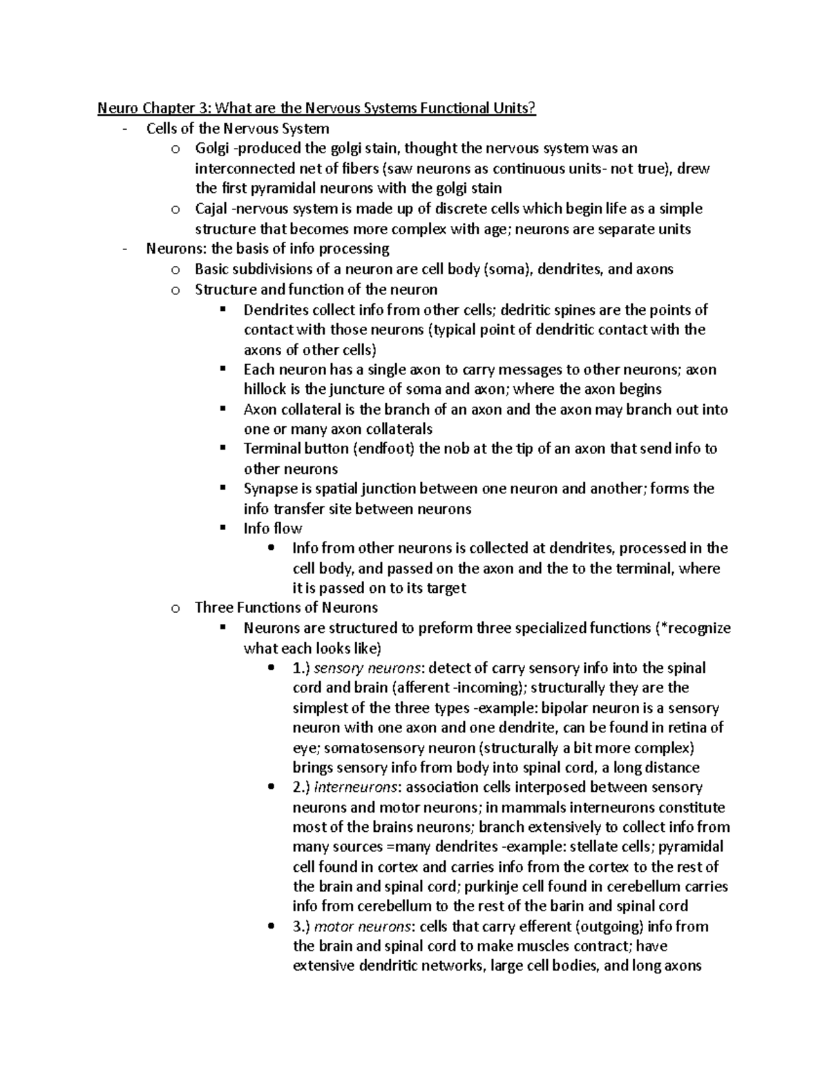 Neuro Chapter 3 - Neuro Chapter 3: What are the Nervous Systems ...