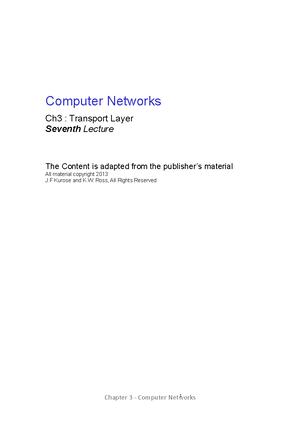 Computer Networks - Ch3 F - Computer Networks Ch3 : Transport Layer ...