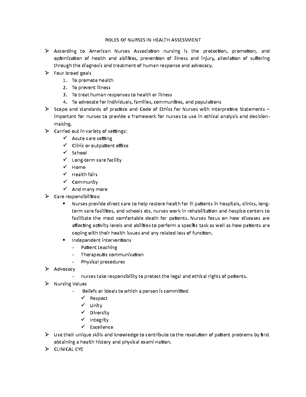 Roles OF Nurses IN Health Assessmen 1 - ROLES OF NURSES IN HEALTH ...