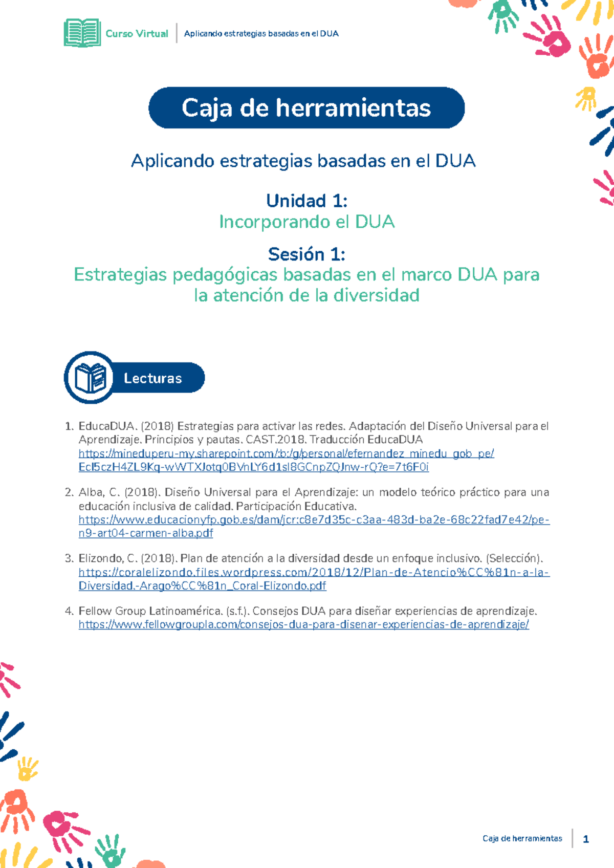 6-Caja de Herramientas U1S1 Aedua - Curso Virtual Aplicando estrategias ...