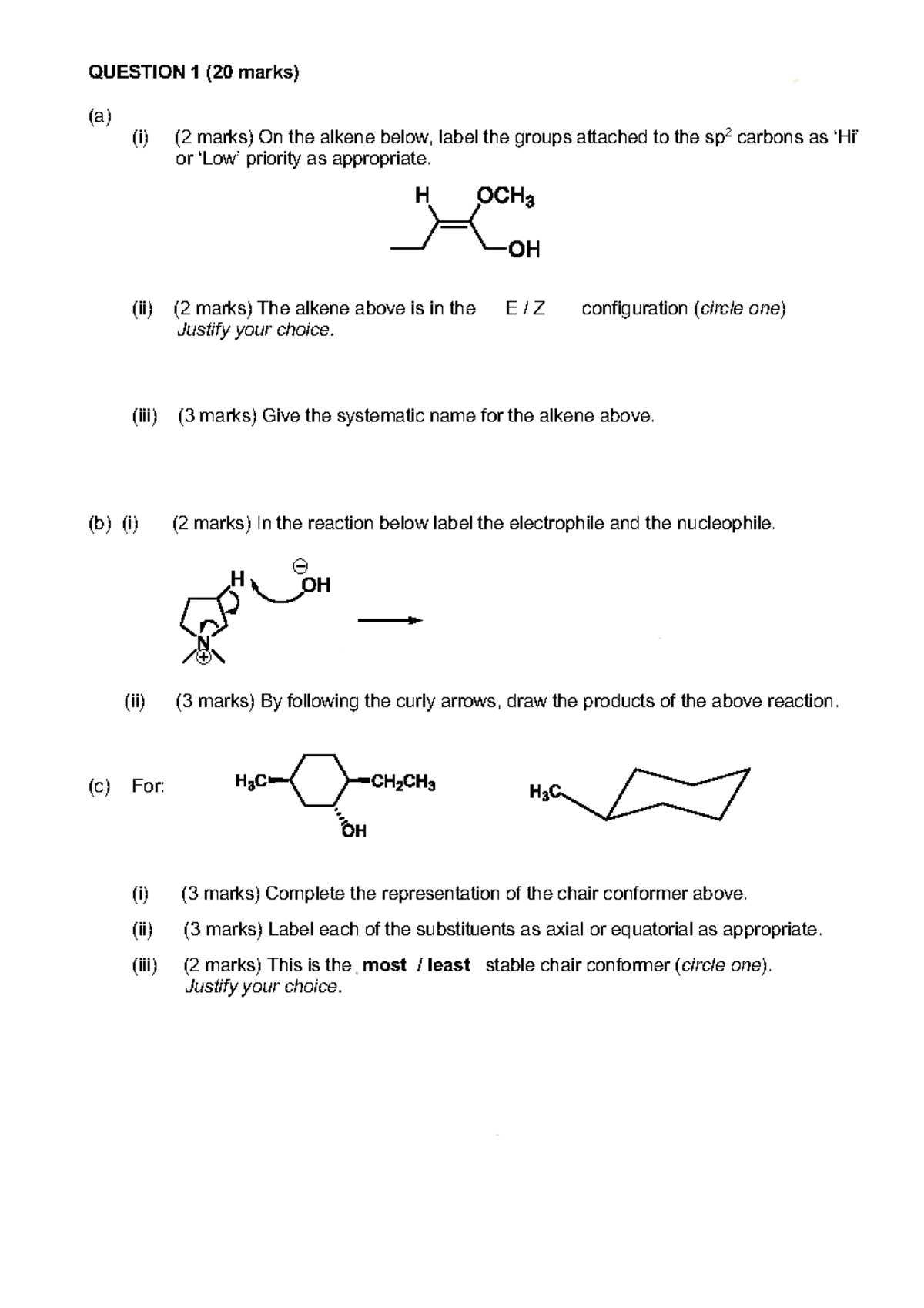 Foundations Worksheet I - QUESTION 1 (20 marks) (a) (i) (2 marks) On ...