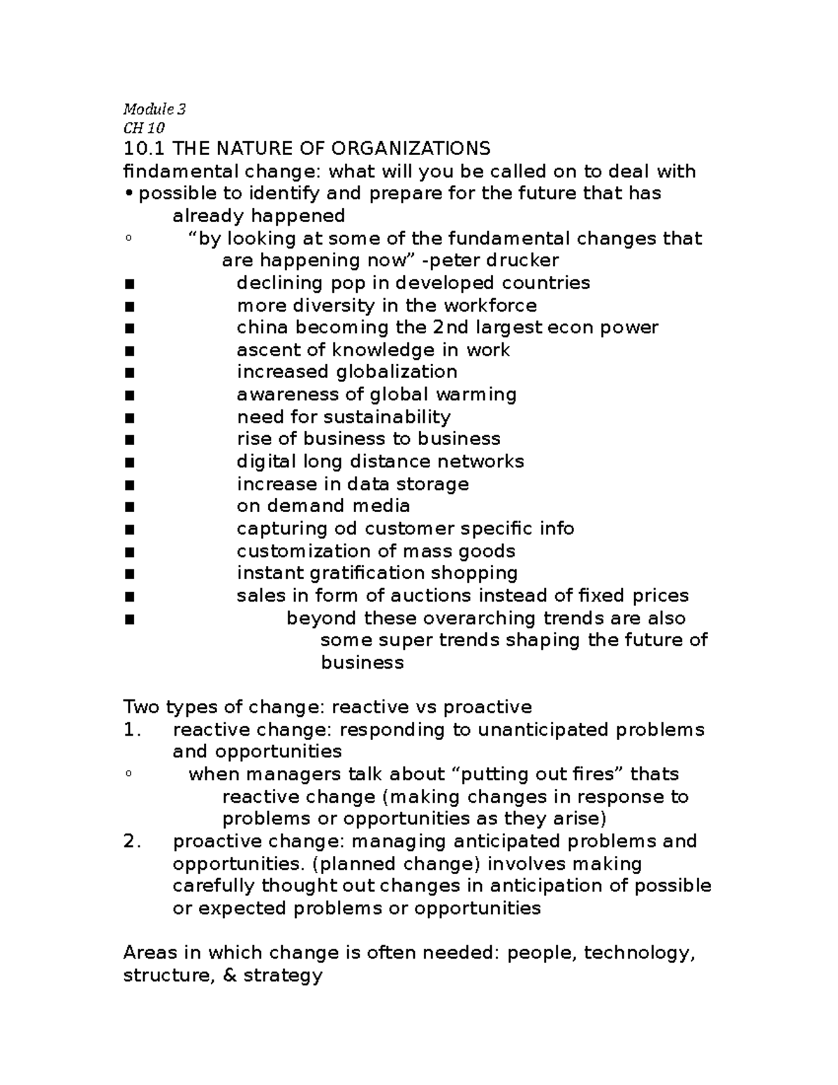 MGT 201 Module 3 - Summary Principles Of Mgt - Module 3 CH 10 10 THE ...