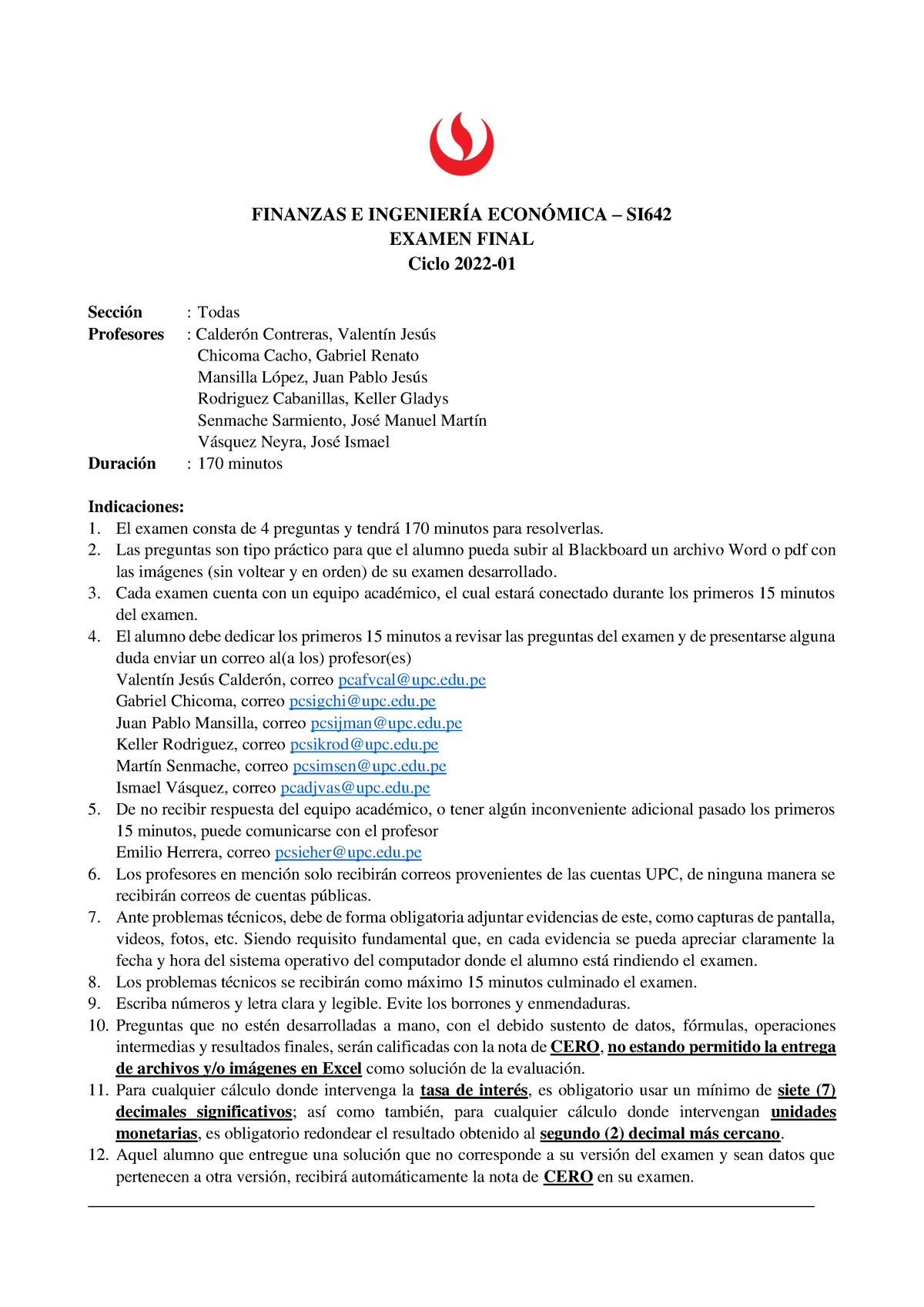 FIE - Examen Nº2 - 2022-1 - Texto V6 - FINANZAS E INGENIERÍA ECONÓMICA ...