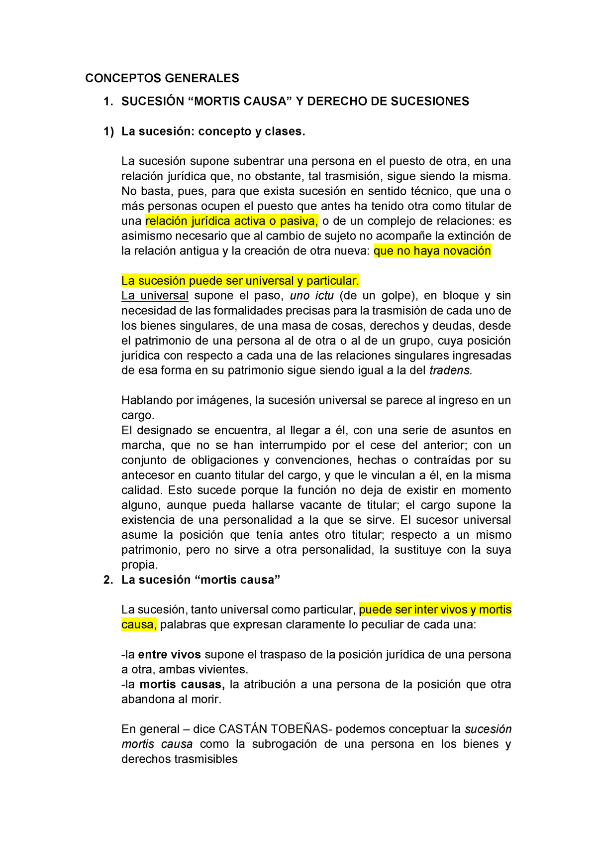 Derecho Sucesorio Conceptos Generales Sucesi N Mortis Causa Y Derecho De Sucesiones La