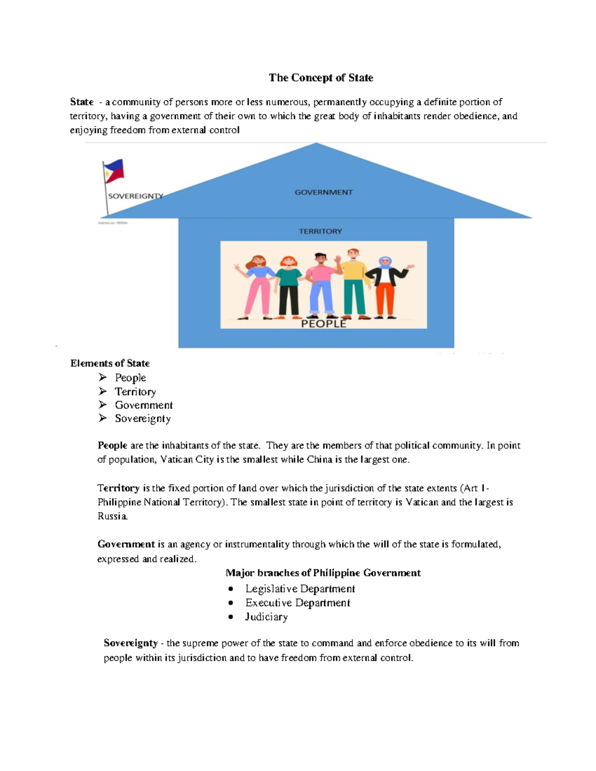 Concept of state - GEC 103 - The Concept of State State - a community ...
