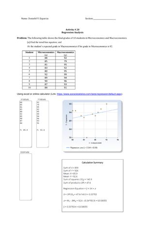 Activity 19 (Simple Correlation Analysis and Scatterplot) 1st Sem 2021 ...