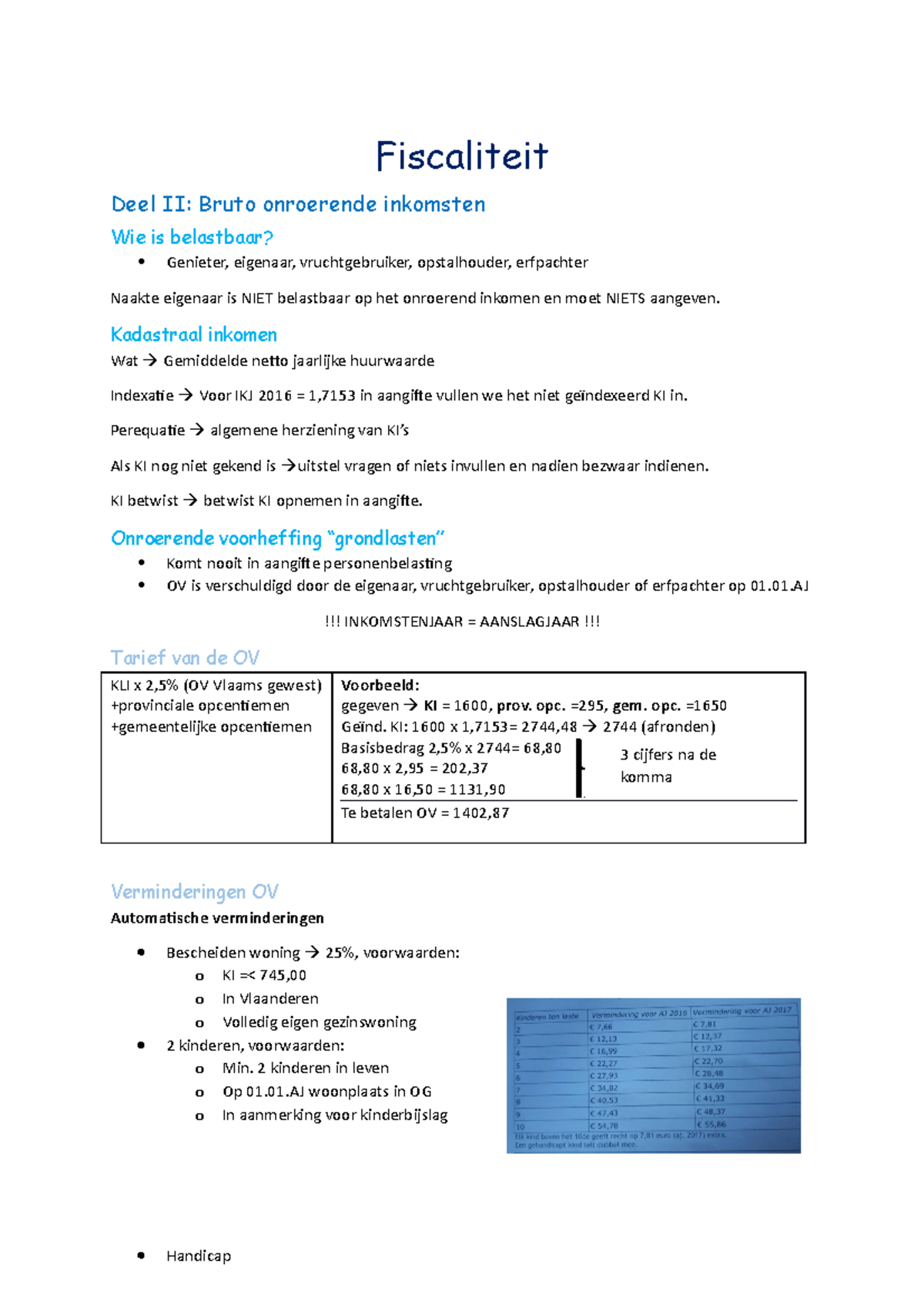 Fiscaliteit Samenvatting 2e Semester - Fiscaliteit Deel II: Bruto ...