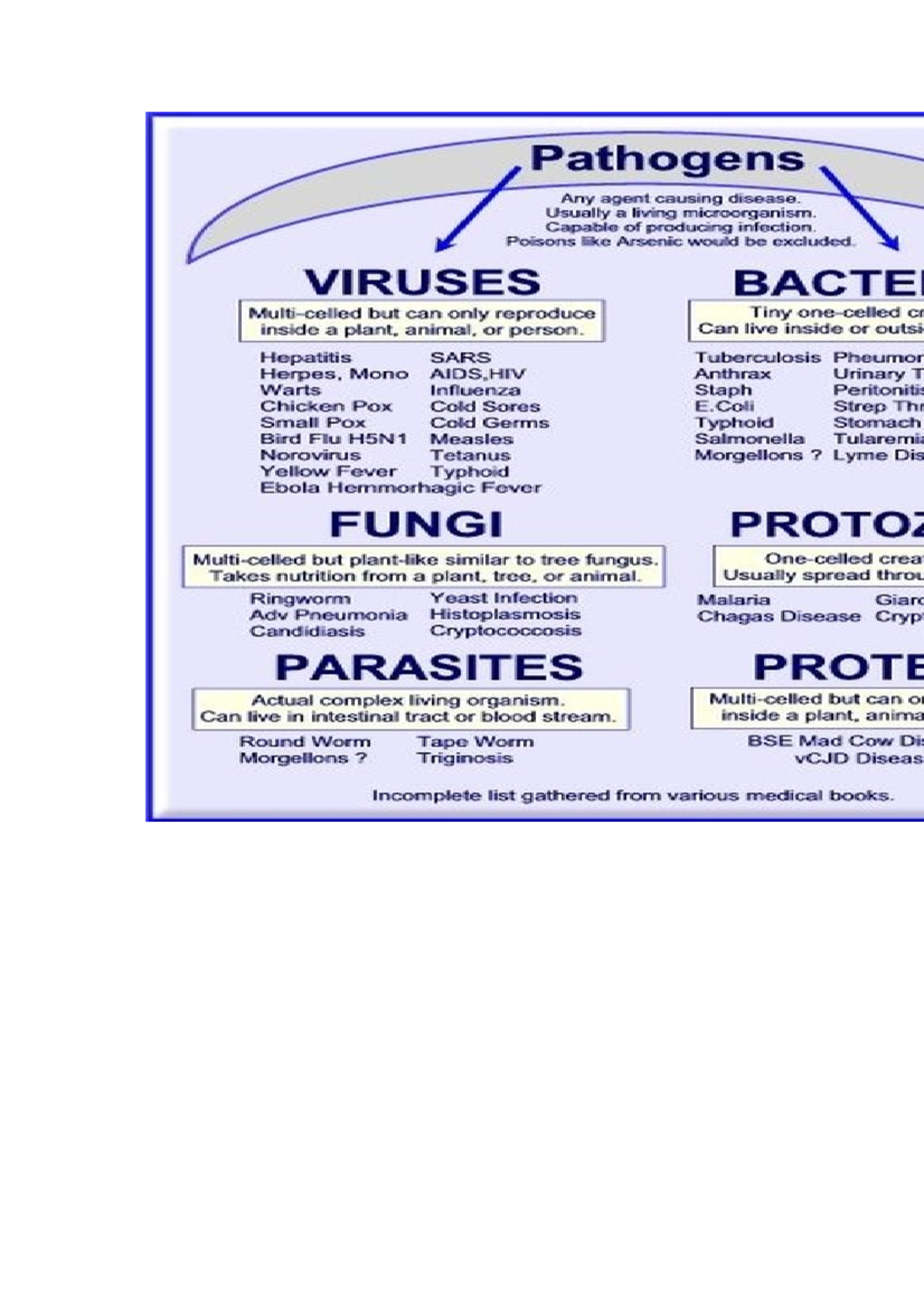 Chart of diseases - Environmental Systems and Societies SL - Studocu