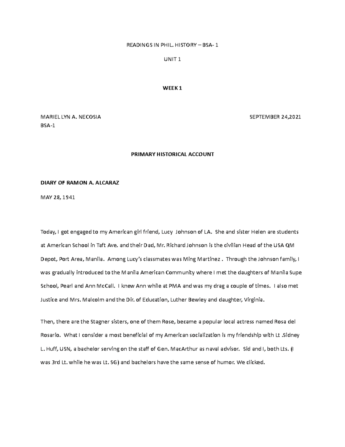 RIPH-UNIT 1-WEEK 1 - history - READINGS IN PHIL. HISTORY – BSA- 1 UNIT ...