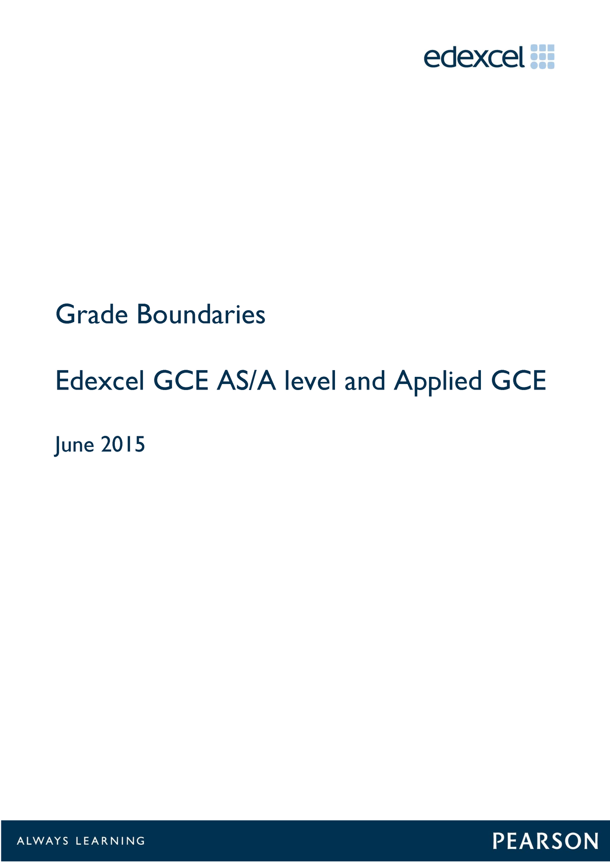 GCE Units Grade Boundaries, PDF