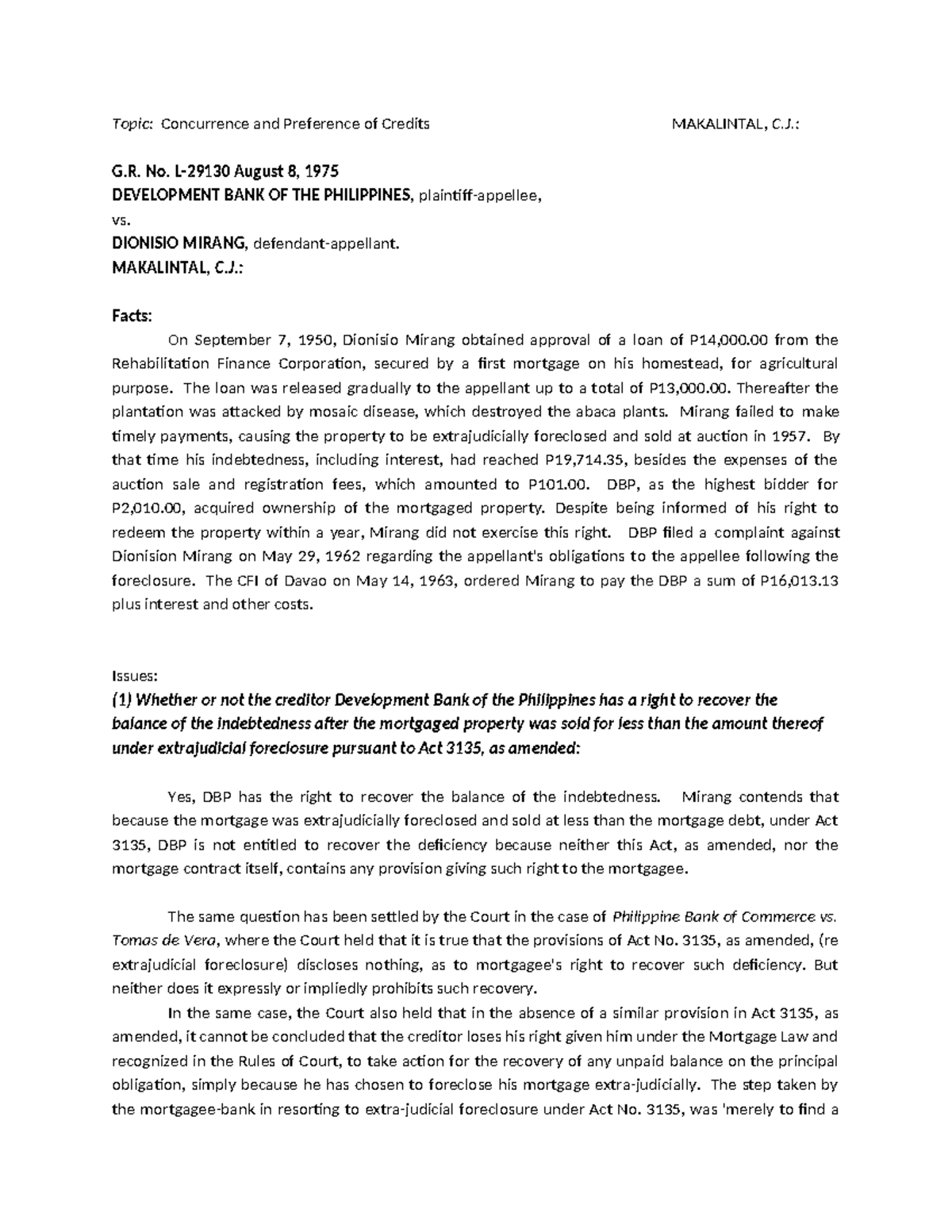 68 DBP vs Mirang - Topic: Concurrence and Preference of Credits ...