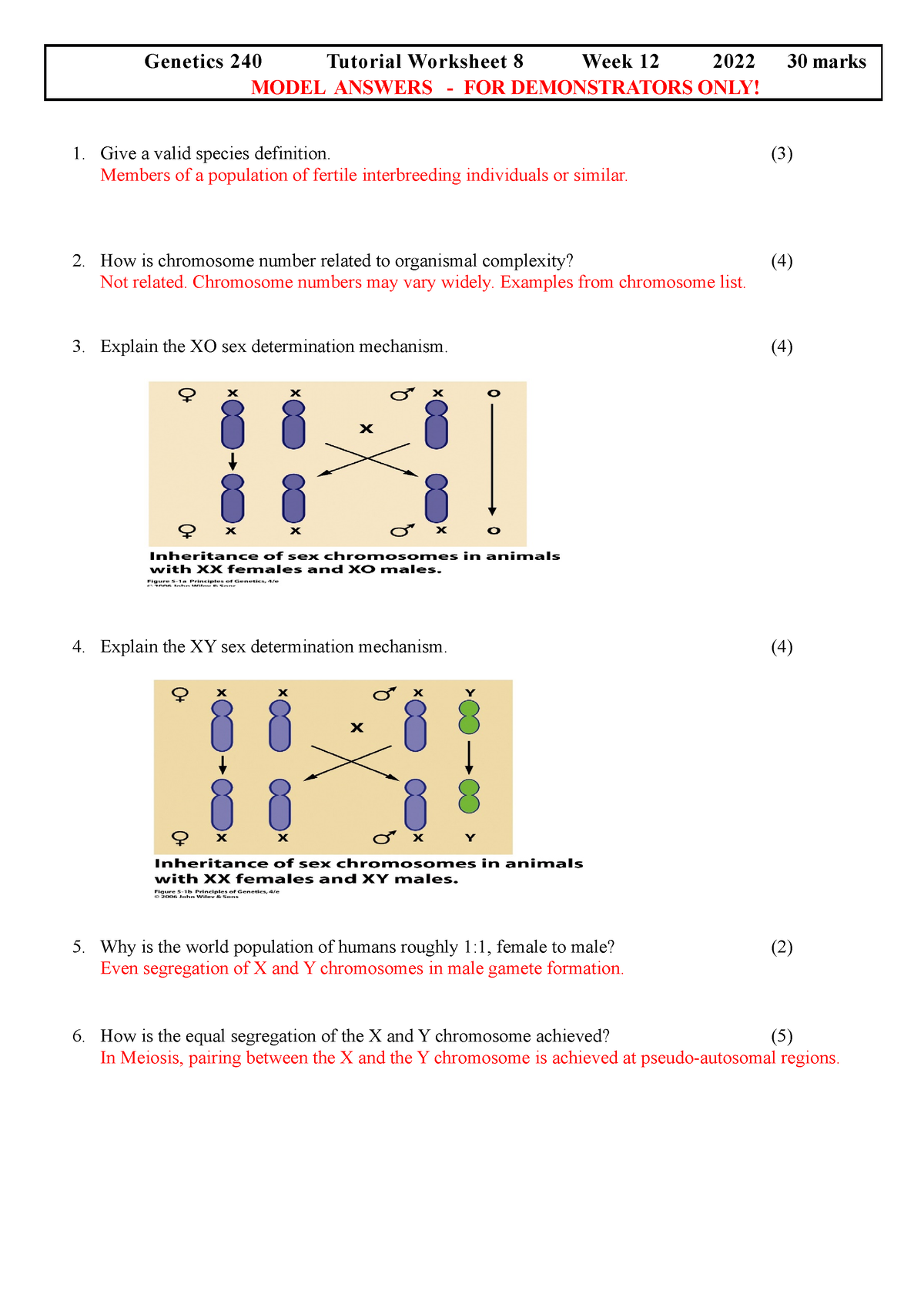 Tutorial Worksheet 8 Week 12 2022 8q 30m Sex Determination Model Answers Genetics 240 Tutorial 3957