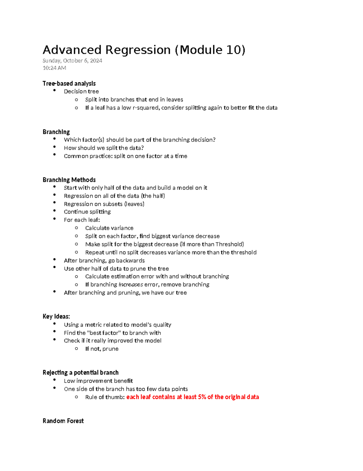 Advanced Regression (Module 10) - Via a "Bootstrapping" process i ...